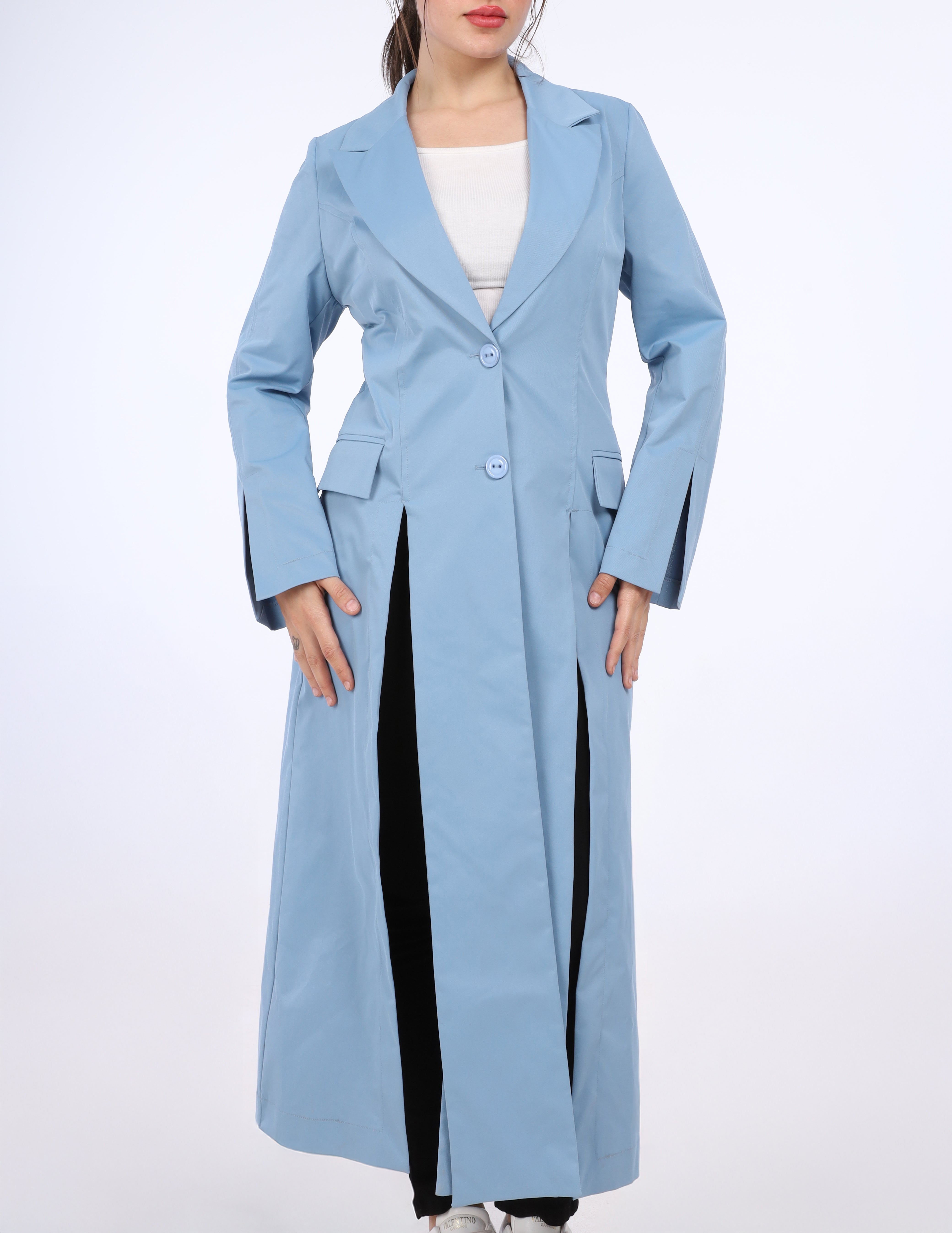 Long Double-Slit Blazer Coat w162974