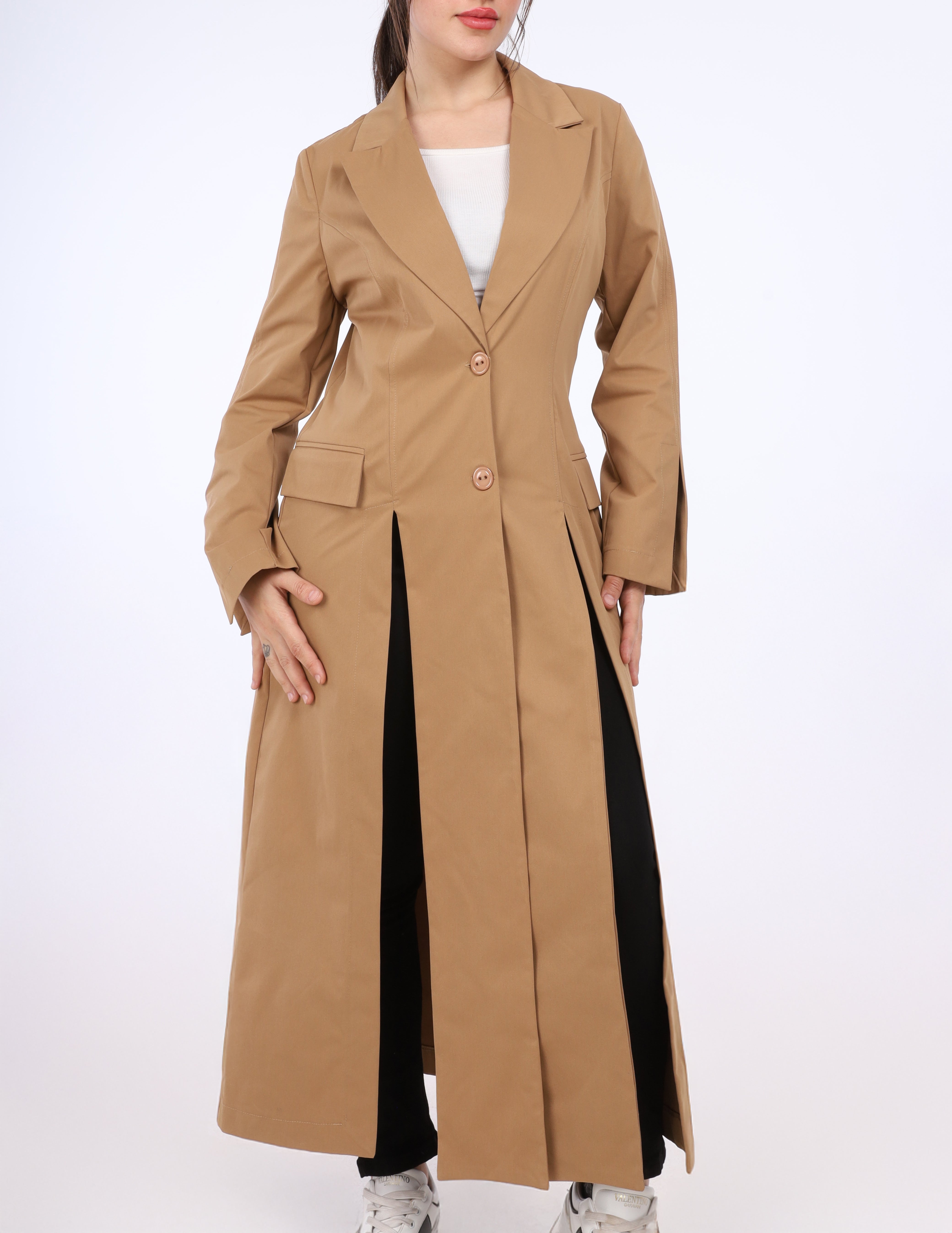 Long Double-Slit Blazer Coat w162974