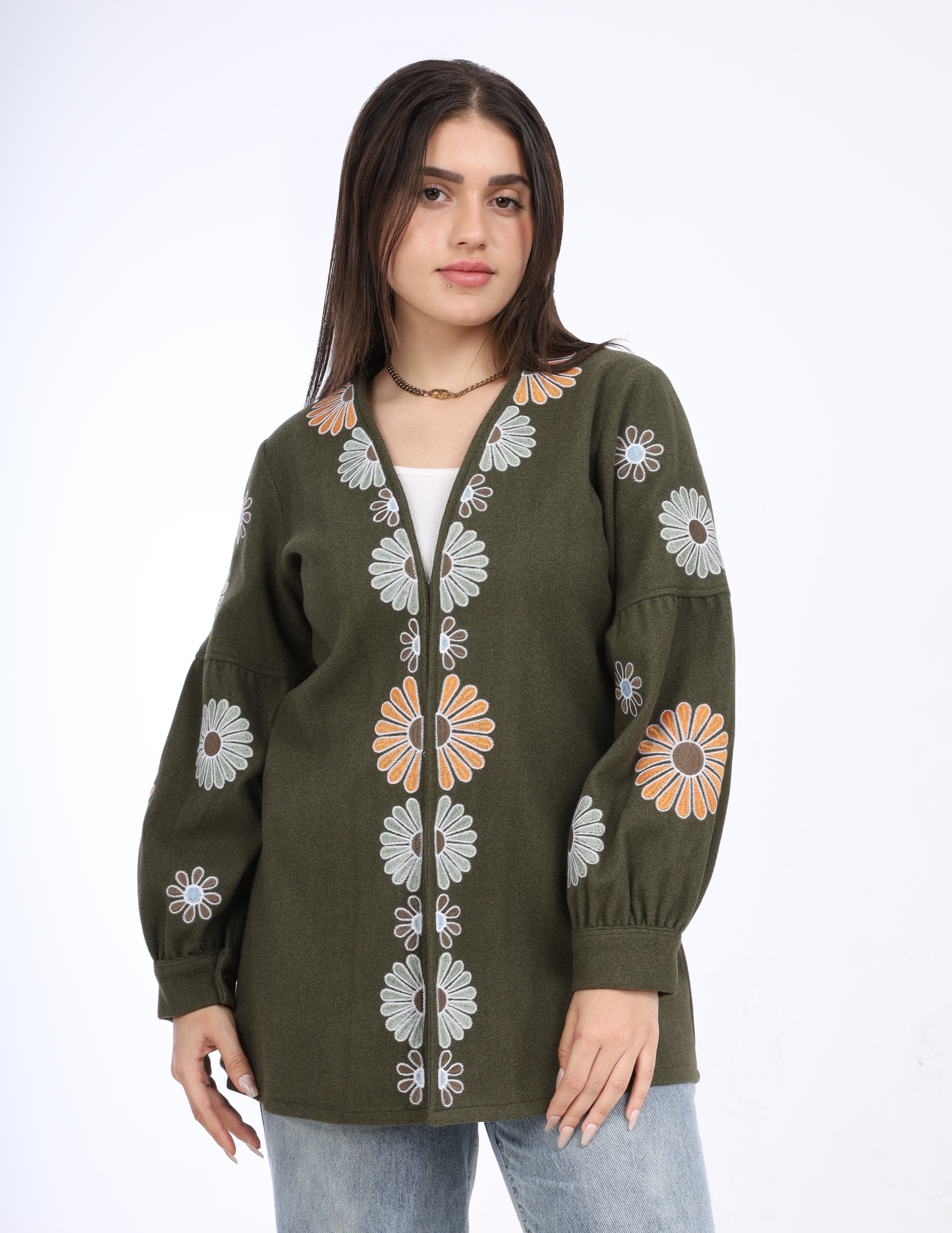 Embroidered Floral Cardigan w162993
