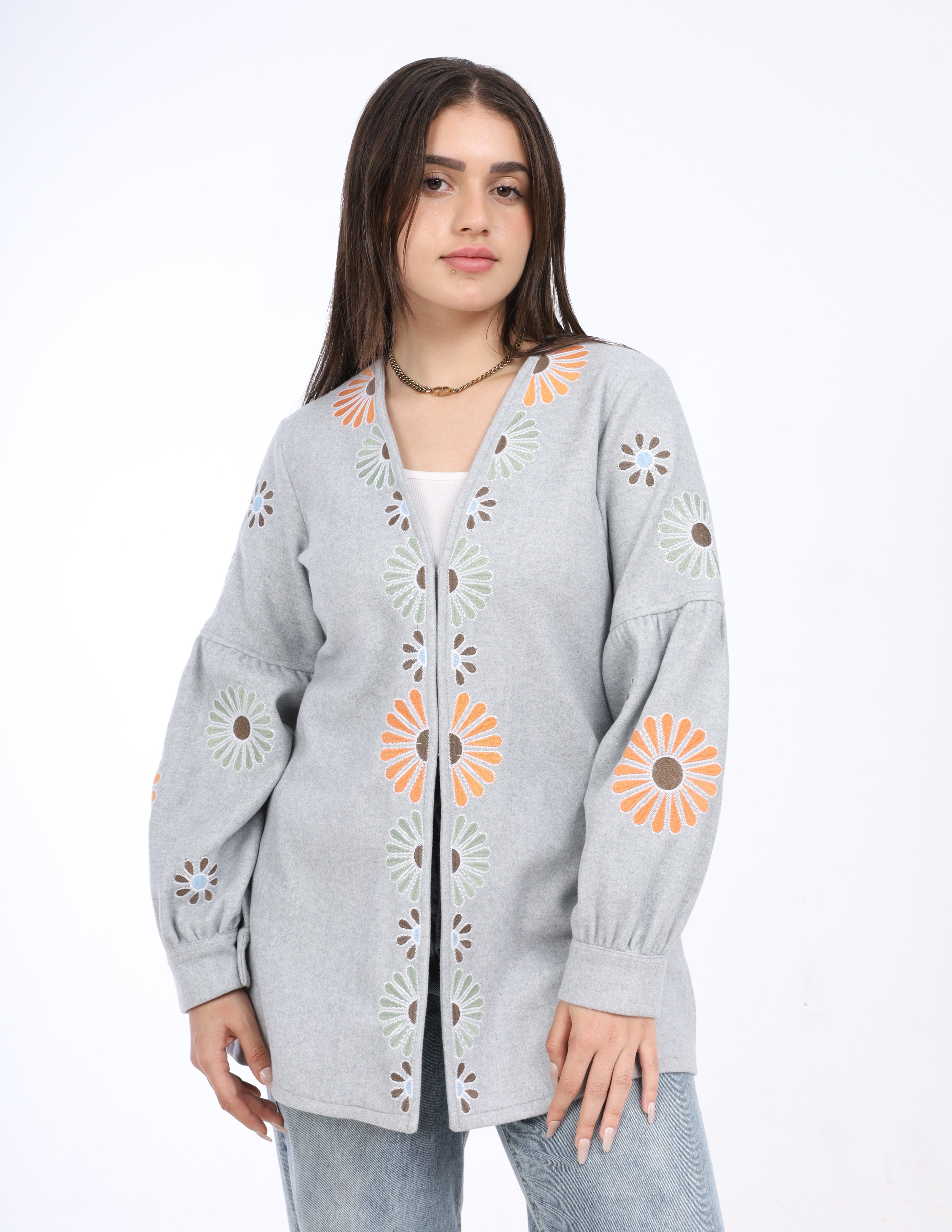 Embroidered Floral Cardigan w162993