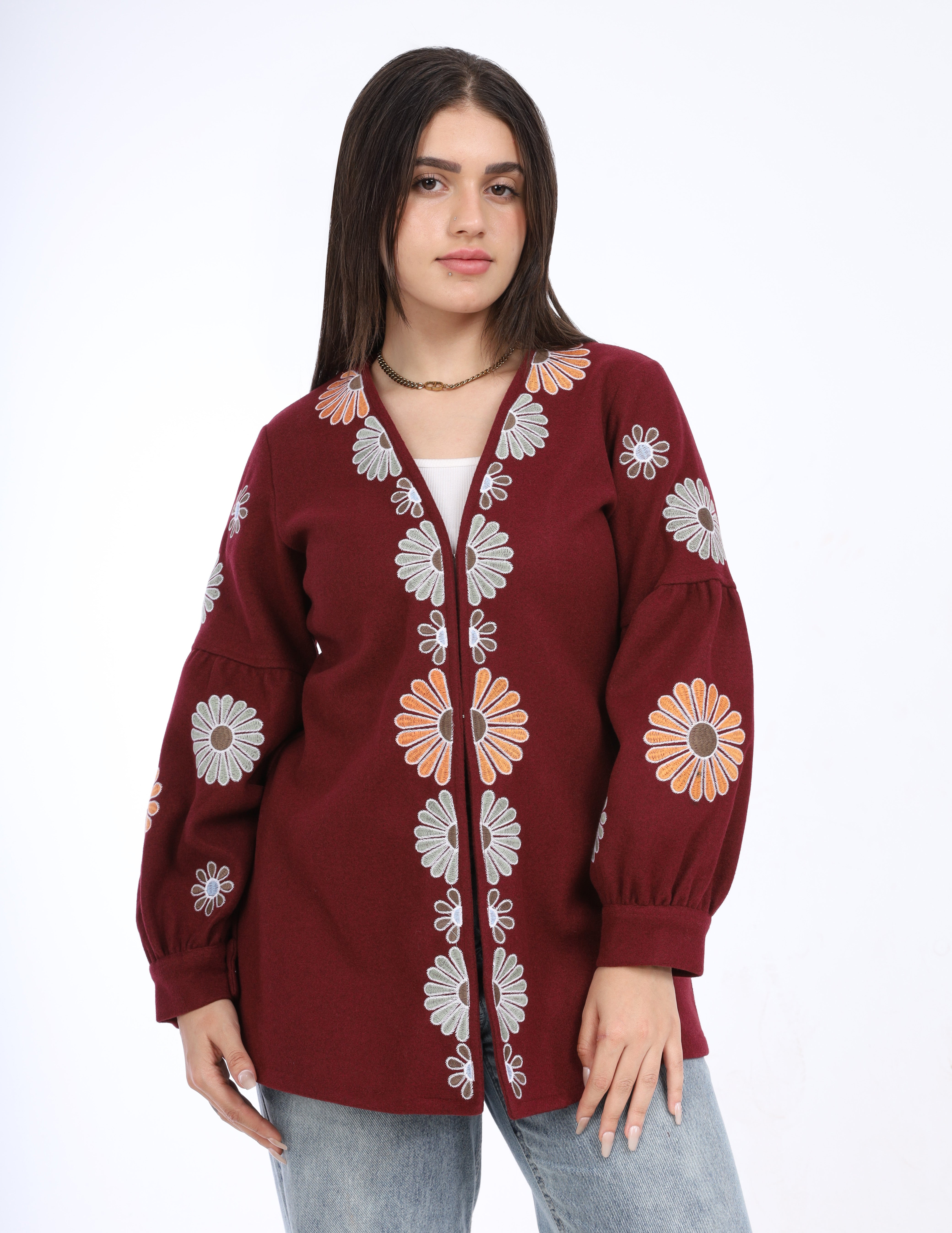 Embroidered Floral Cardigan w162993