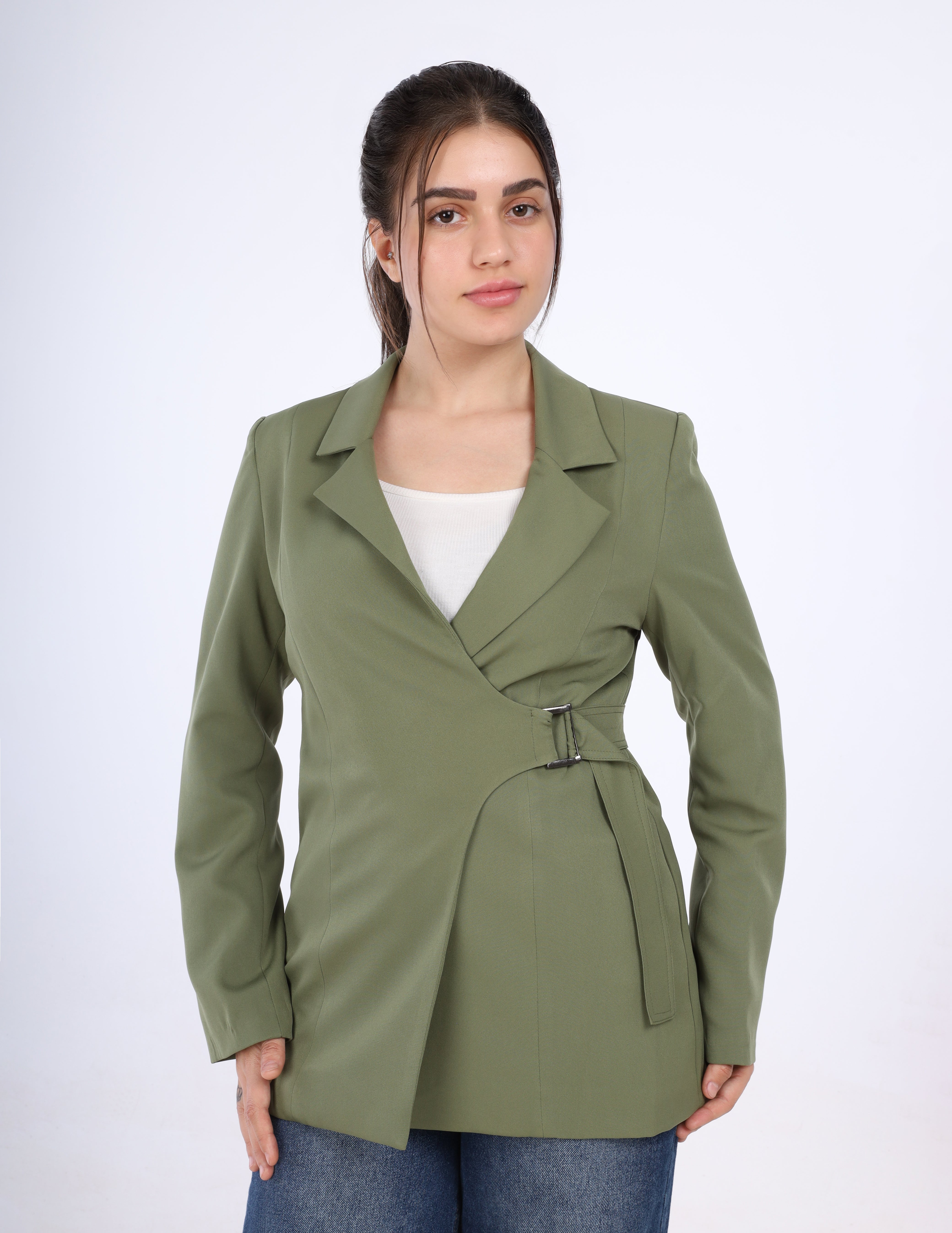 Side Tie and Lace Back Blazer w1630128