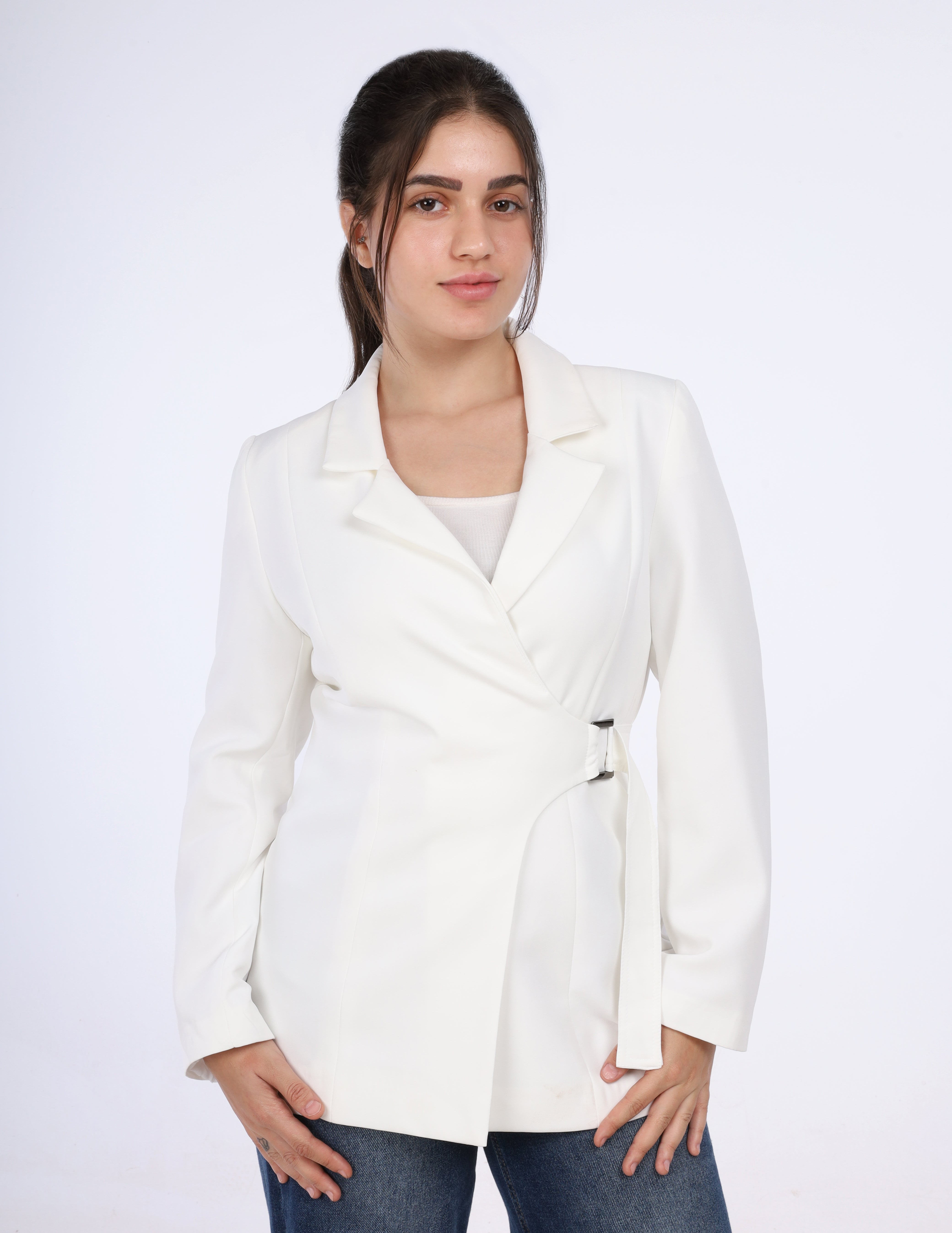 Side Tie and Lace Back Blazer w1630128