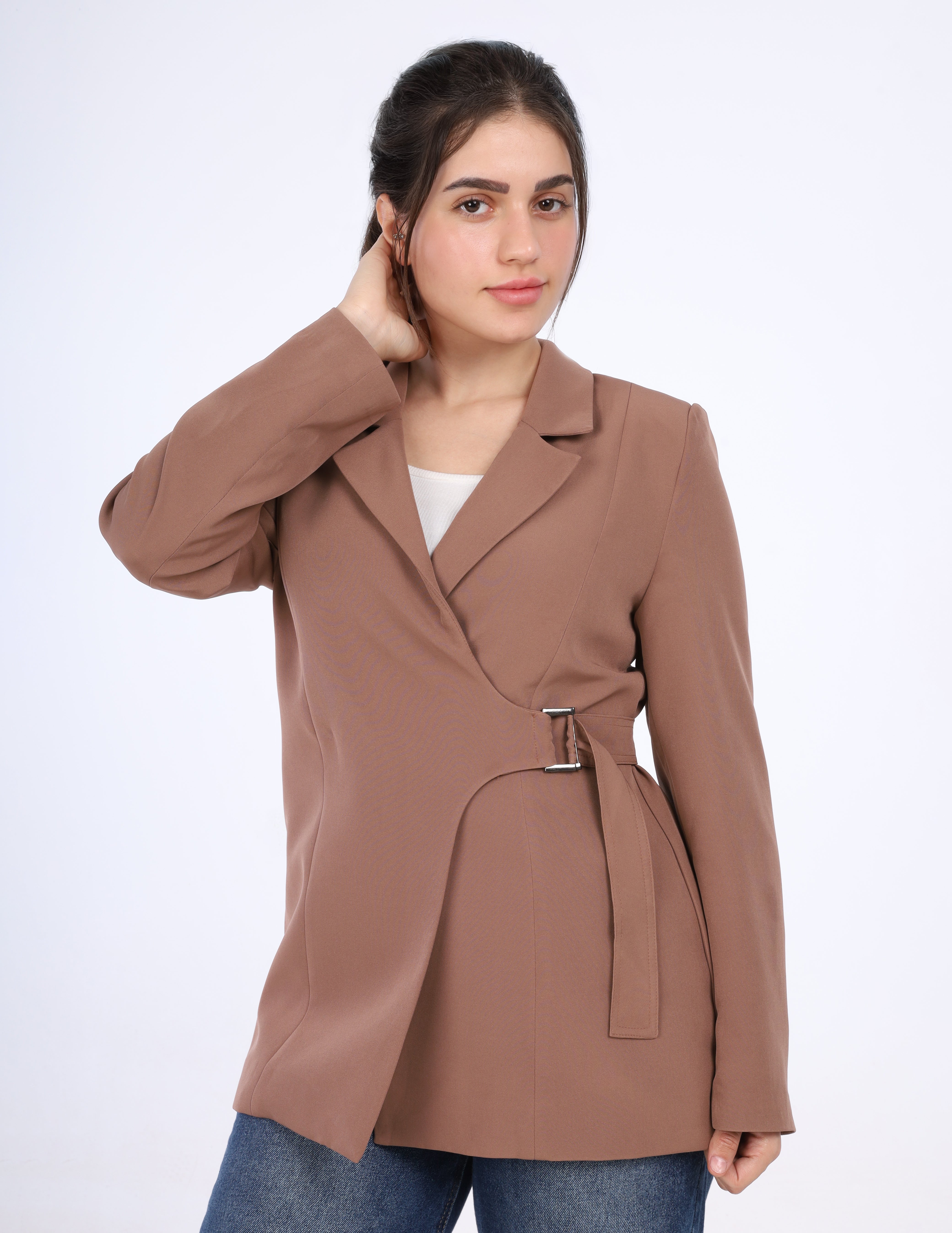 Side Tie and Lace Back Blazer w1630128