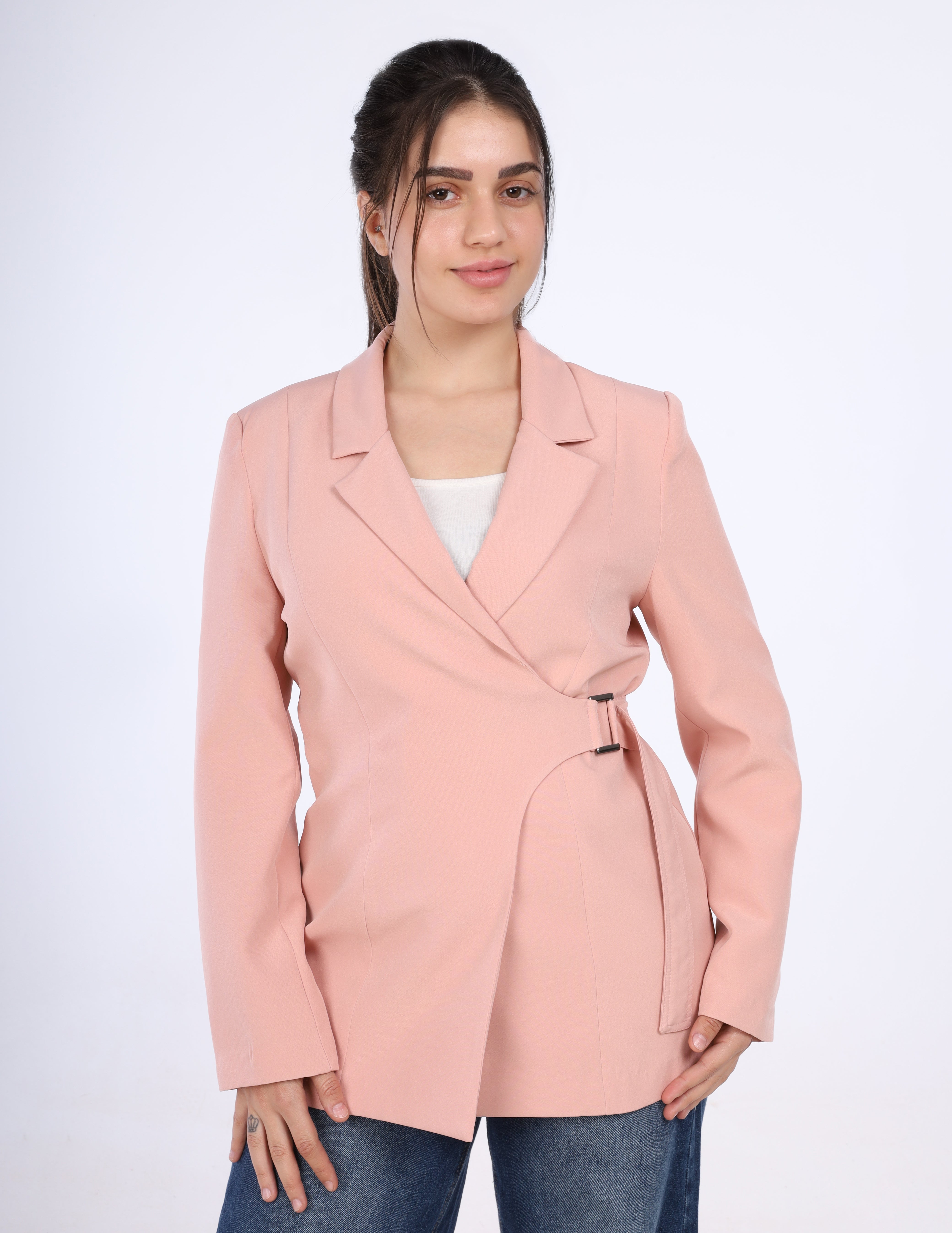 Side Tie and Lace Back Blazer w1630128