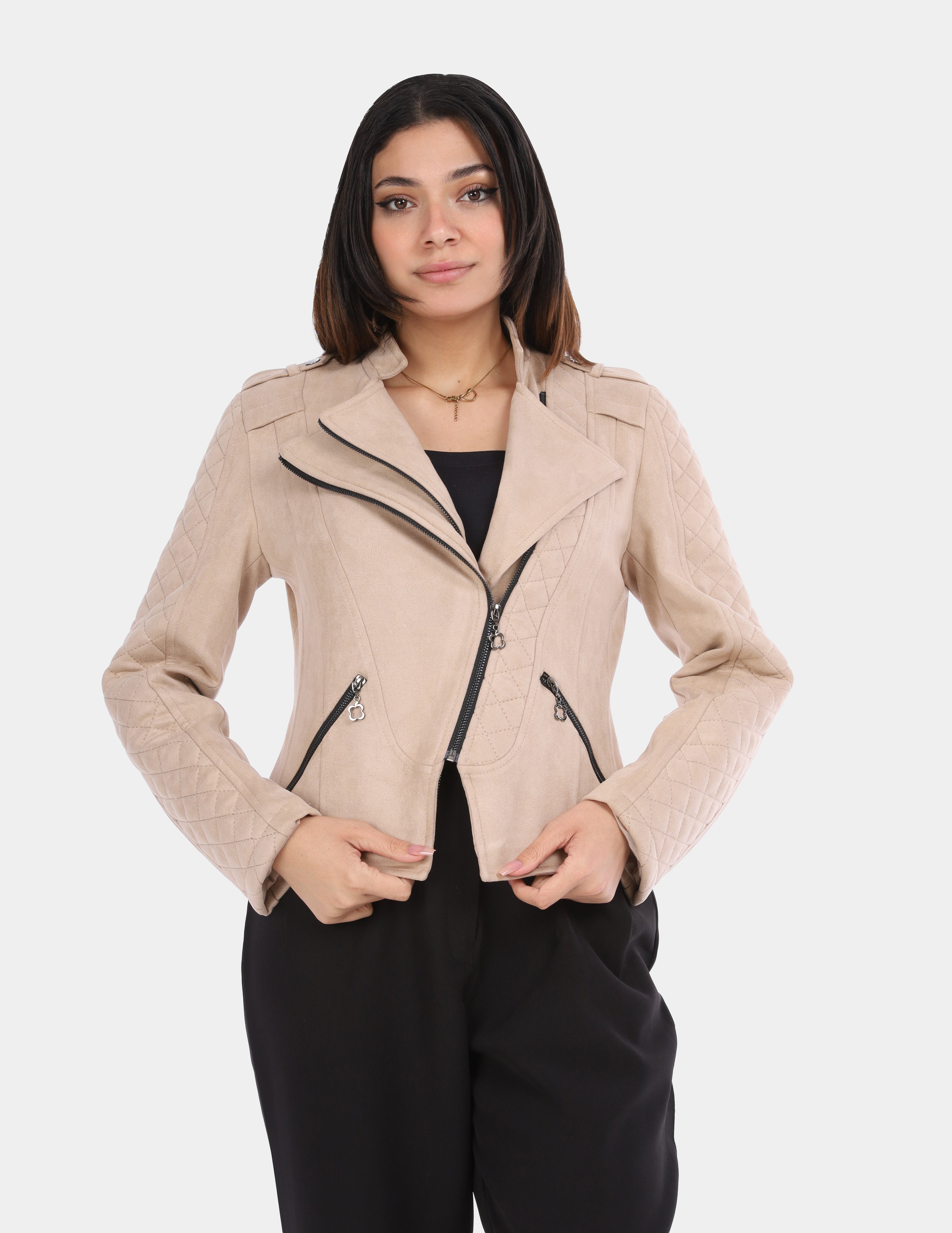 Faux Suede Biker Jacket w1630130/2