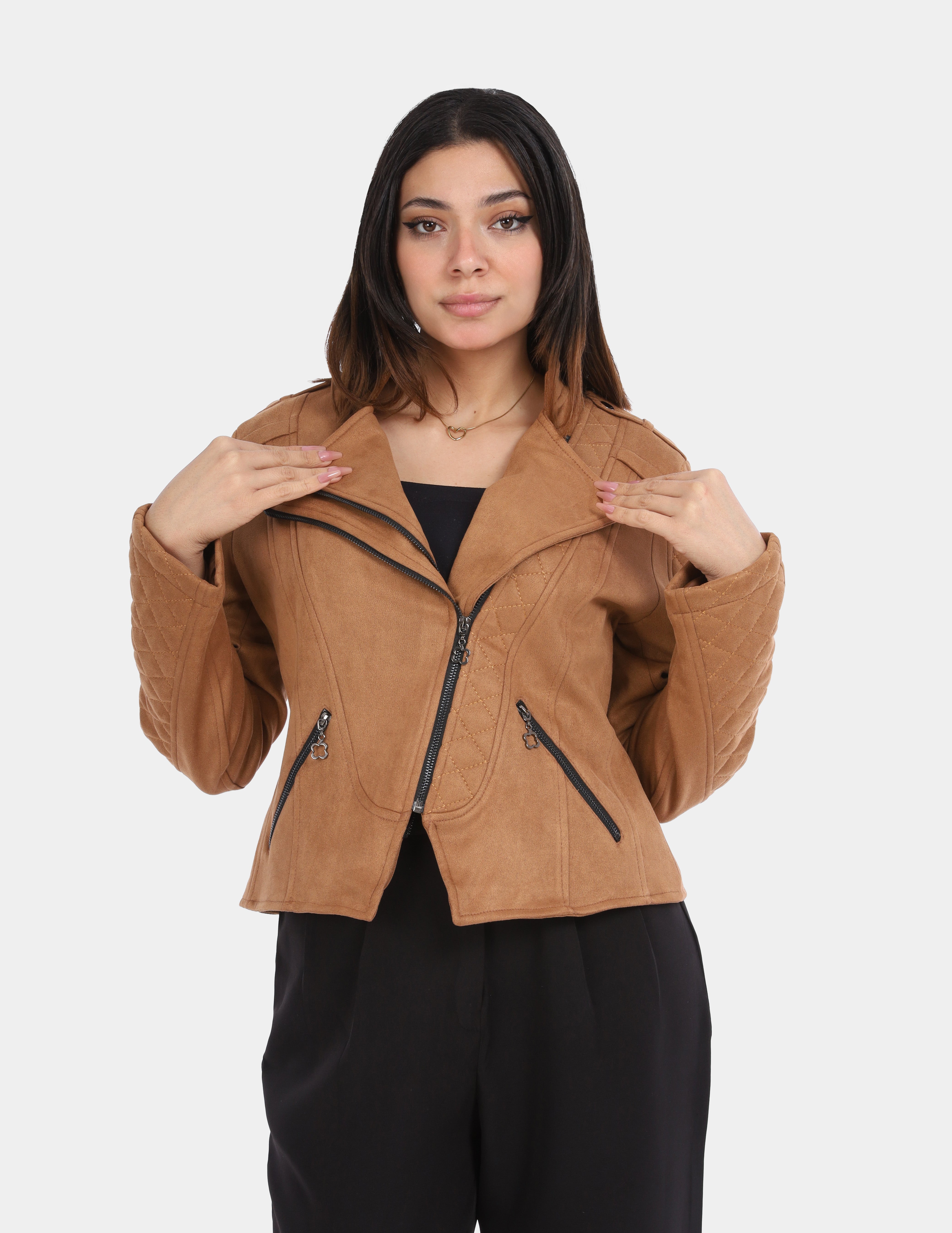 Faux Suede Biker Jacket w1630130/2