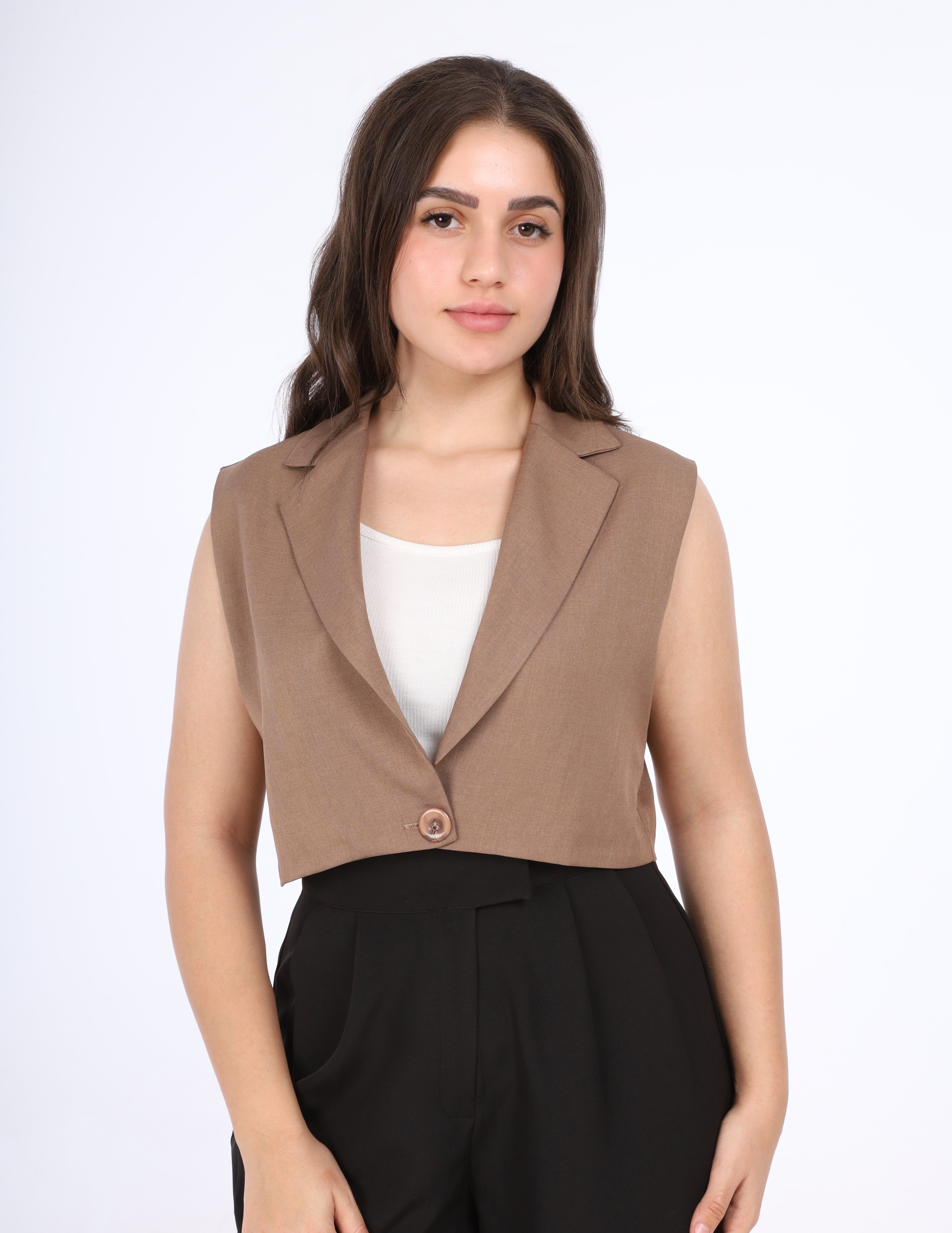 Sleeveless Blazer Style Vest w163038