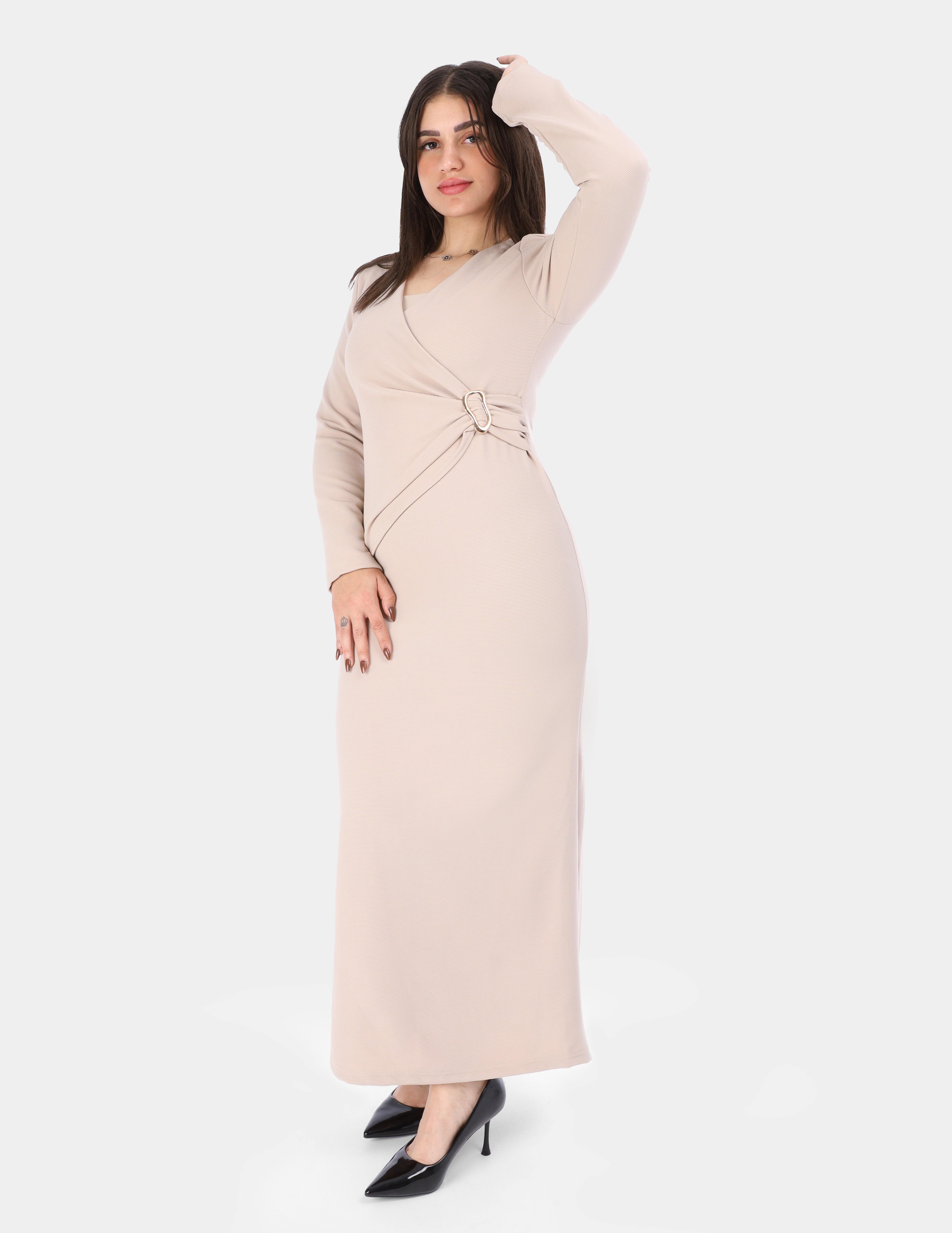 Elegance wrap Dress with ring waist w1631/346