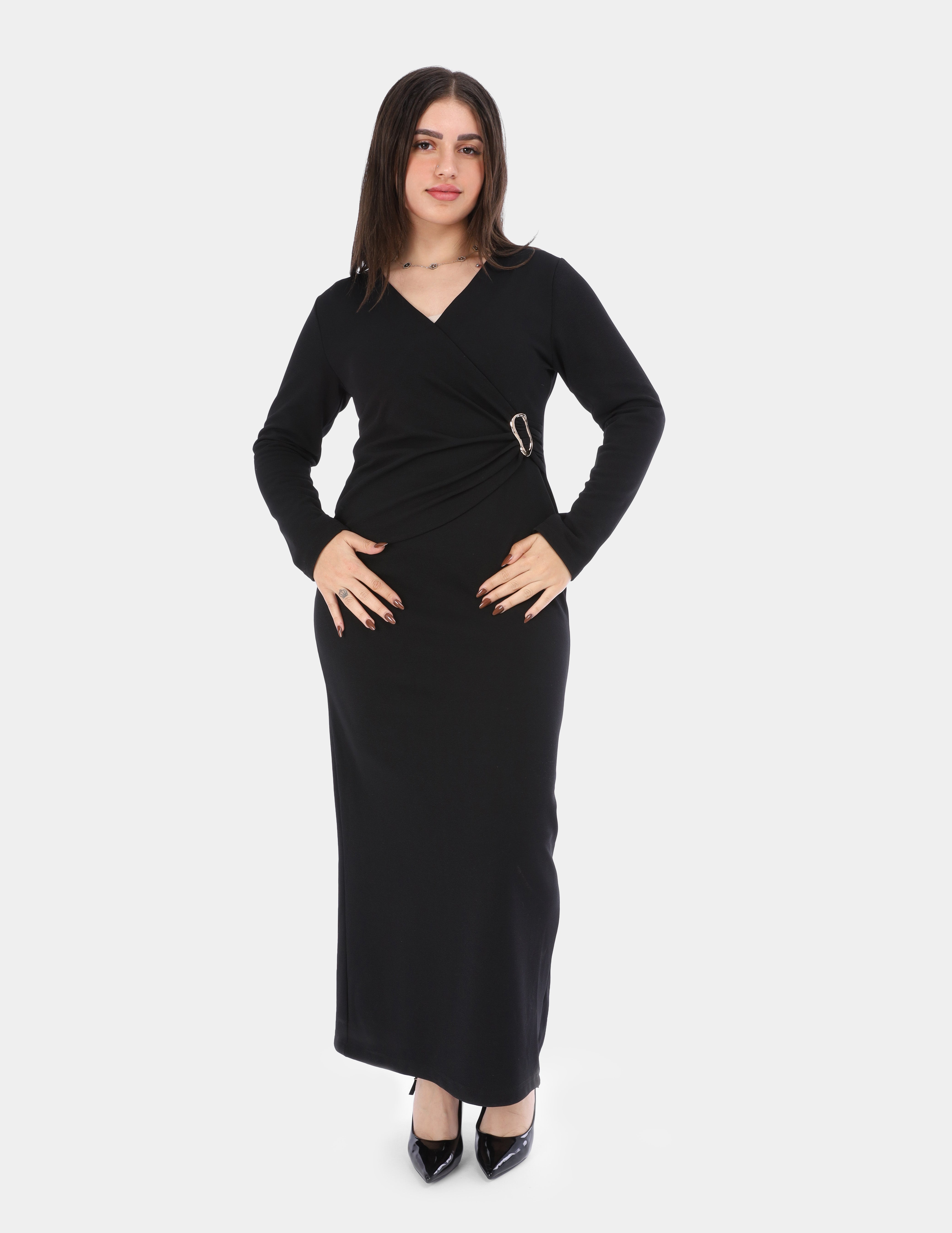 Elegance wrap Dress with ring waist w1631/346