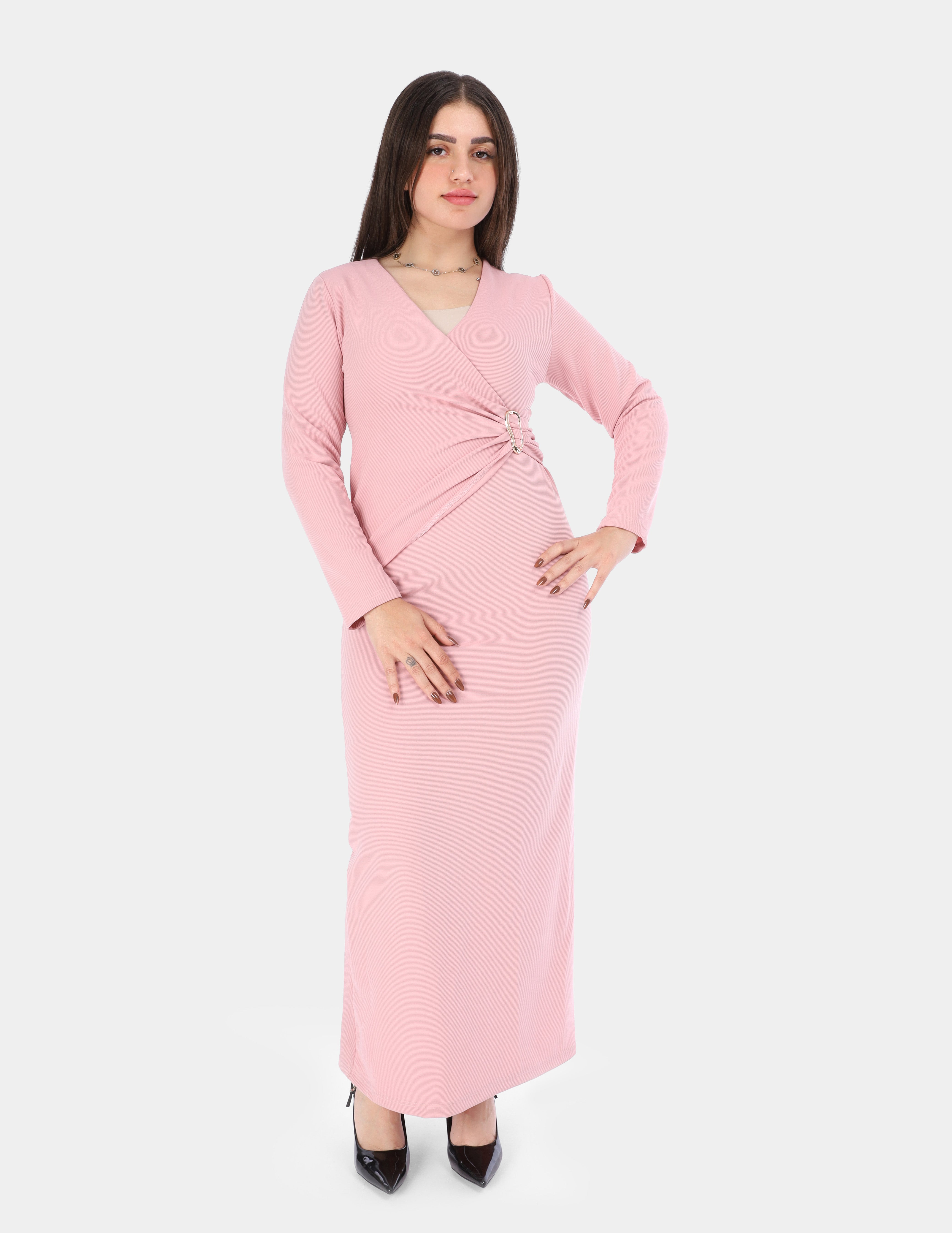Elegance wrap Dress with ring waist w1631/346