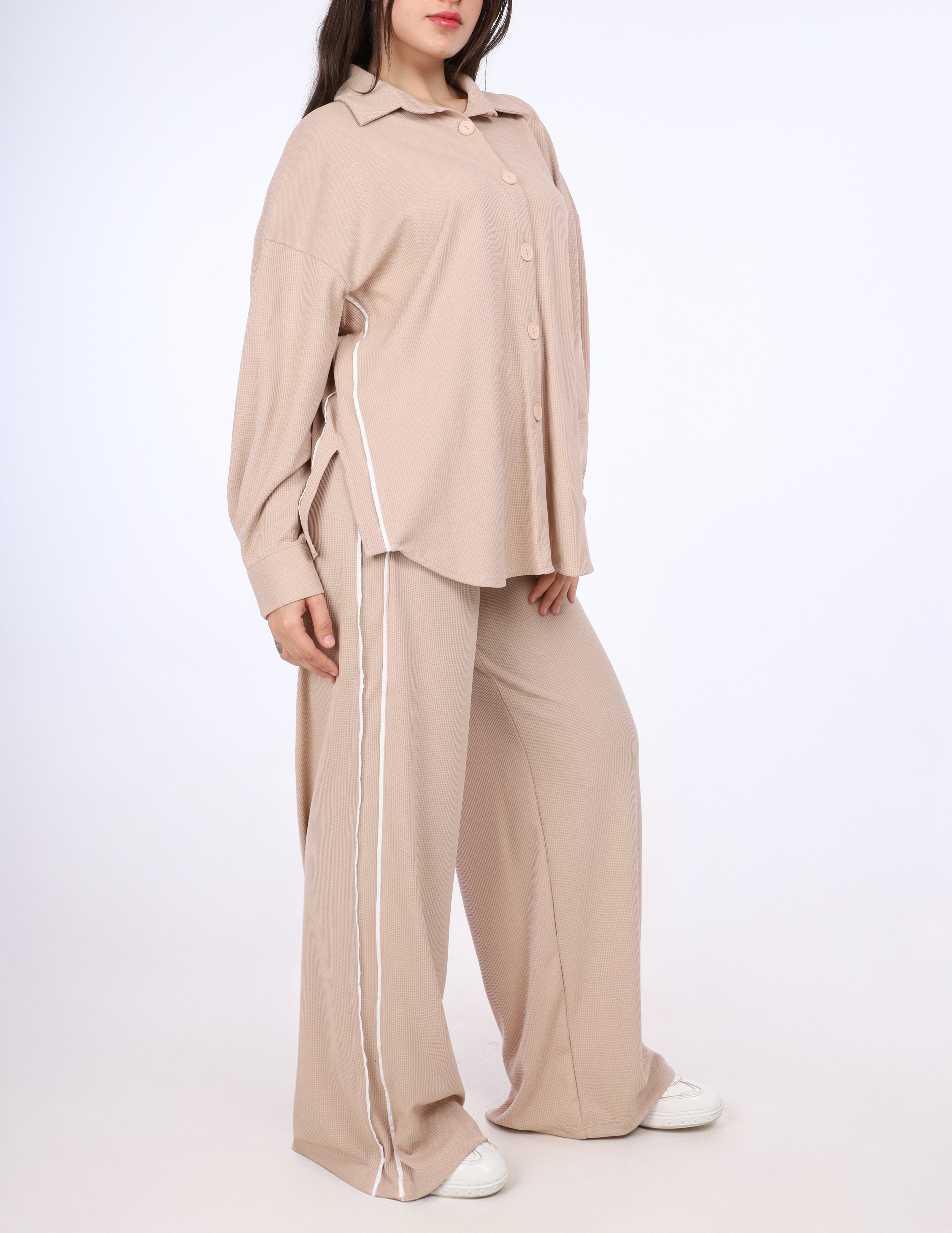 Matching Chemise & Wide-Leg Pants Set w1631191