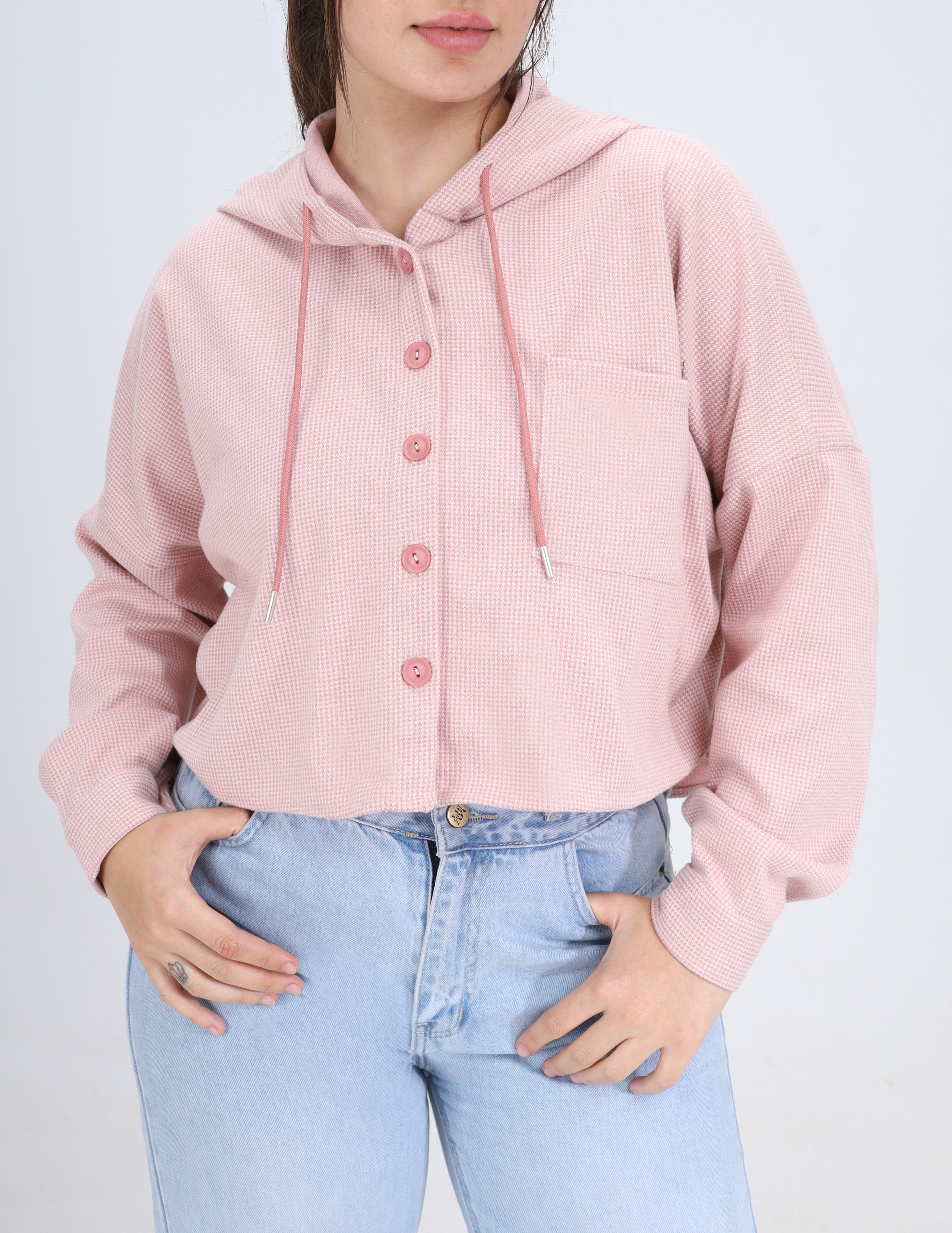 Cropped Hooded Shirt w1631233