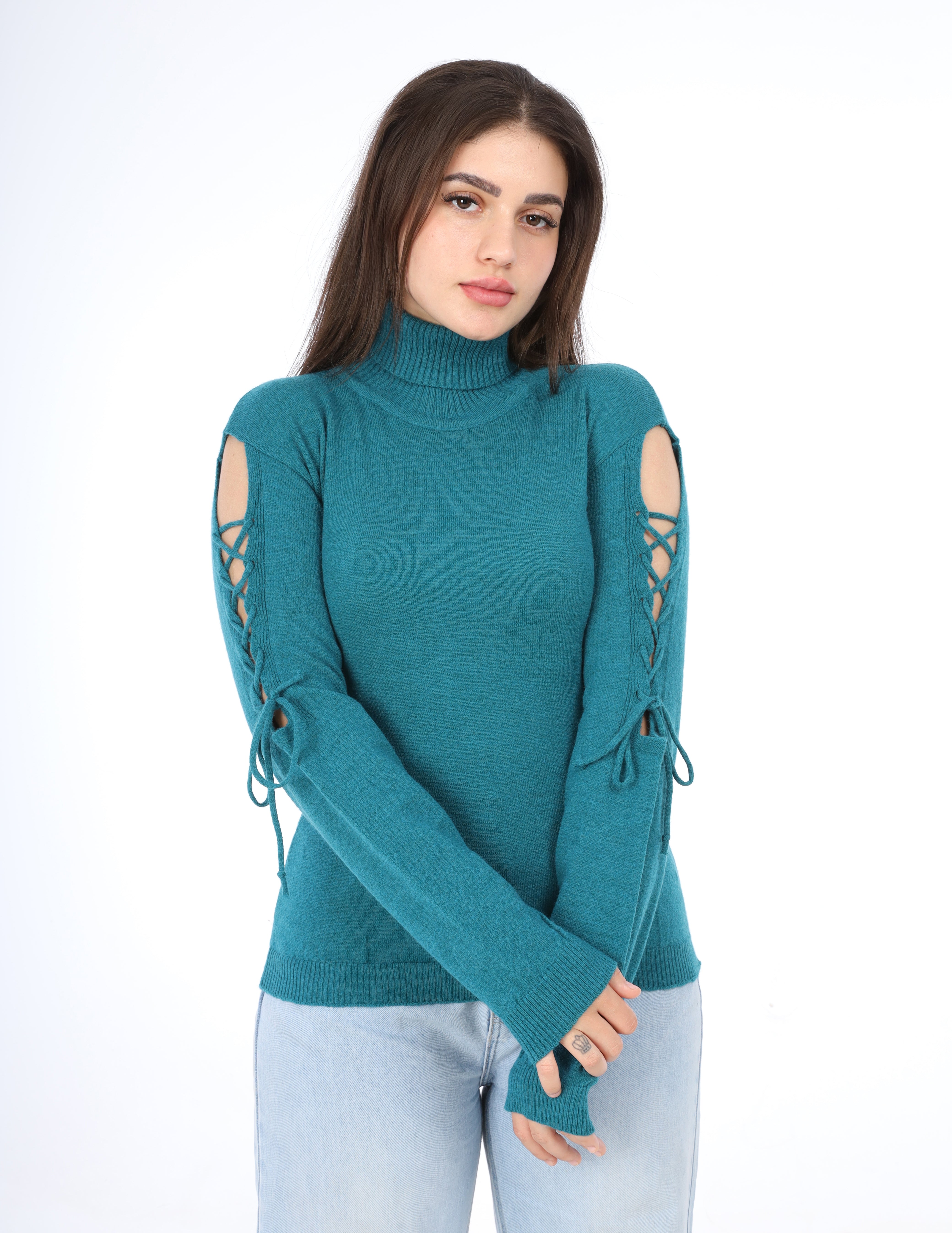 Cutout Sleeve pullover w163211