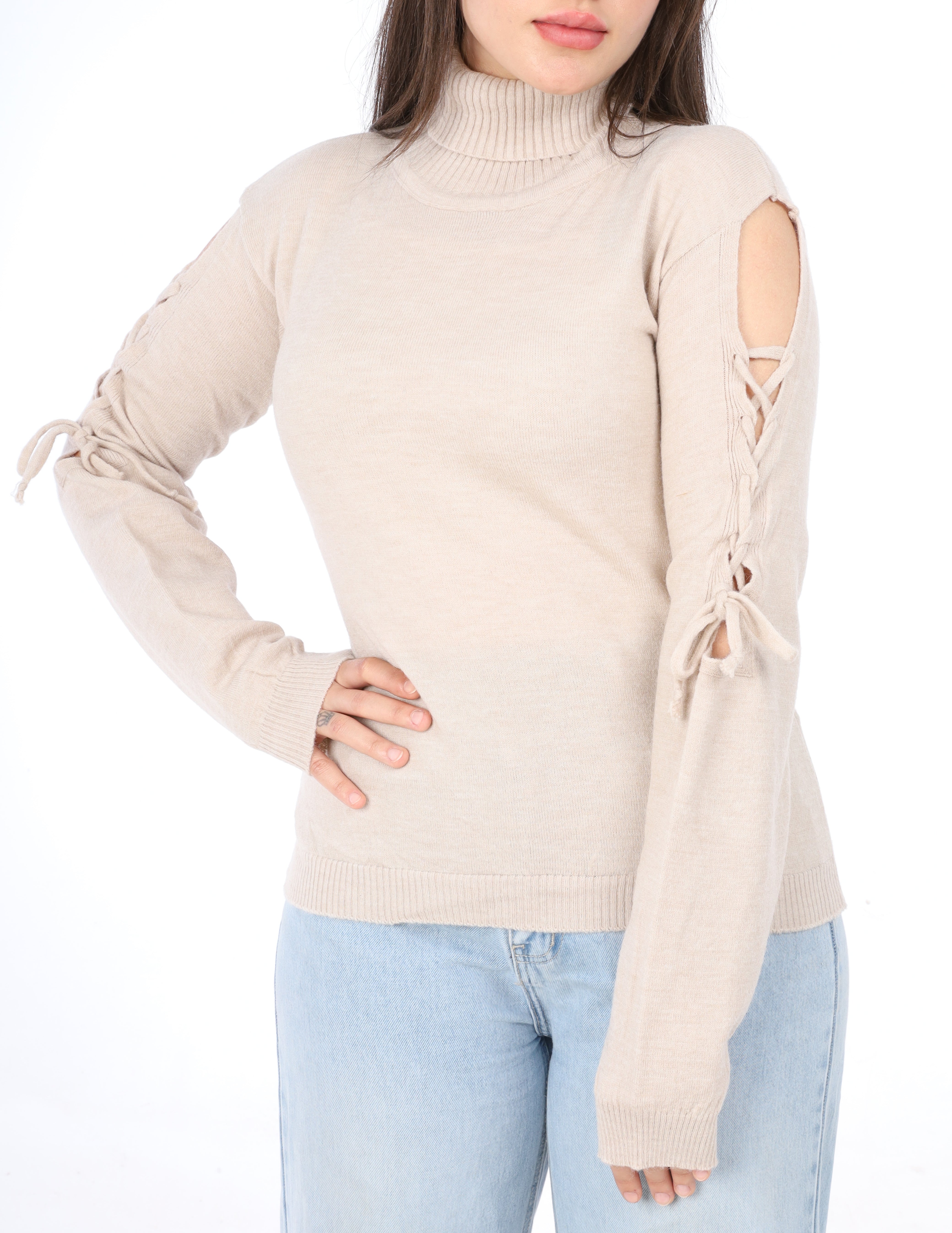 Cutout Sleeve pullover w163211