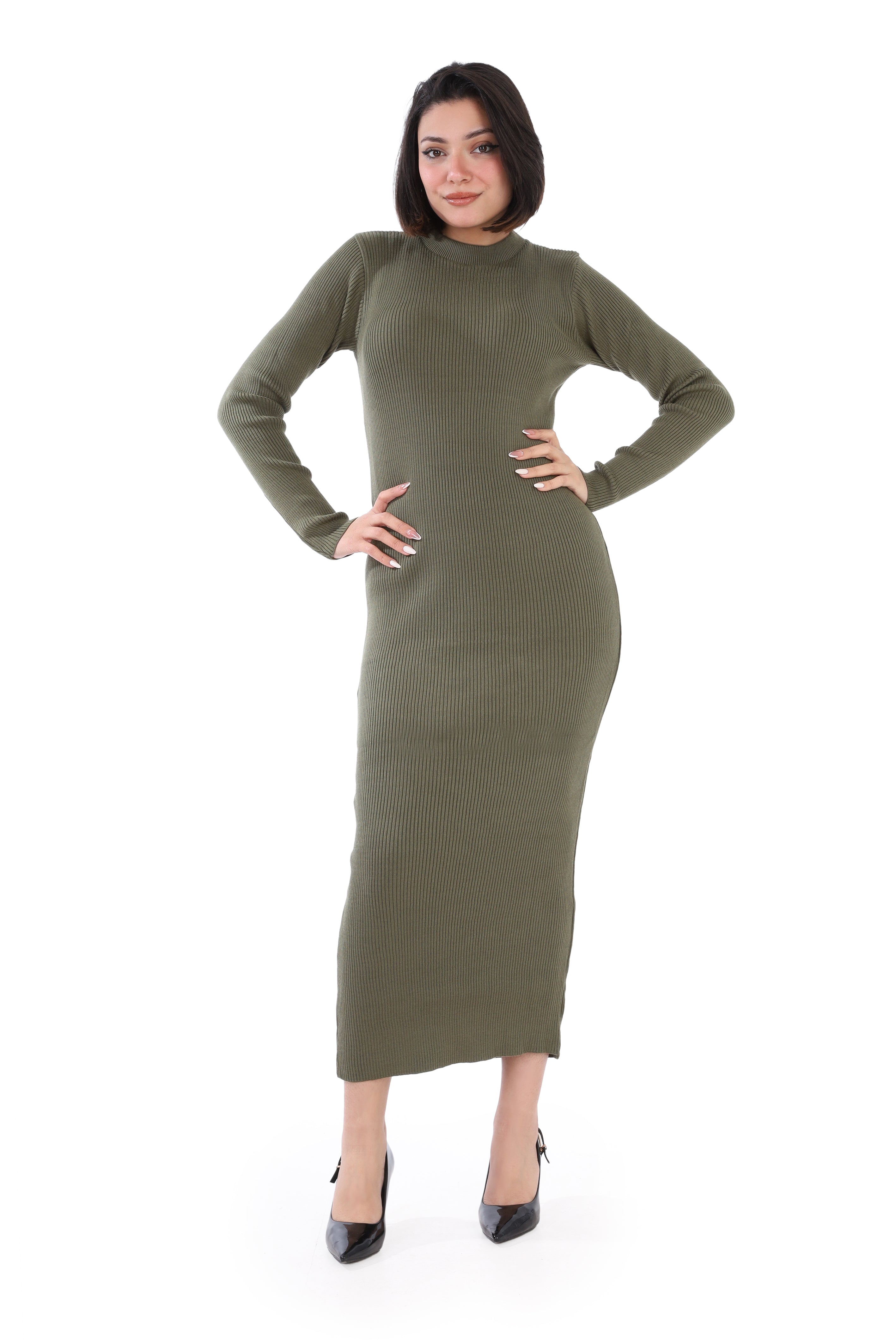Ribbed Bodycon Midi Dress w163288