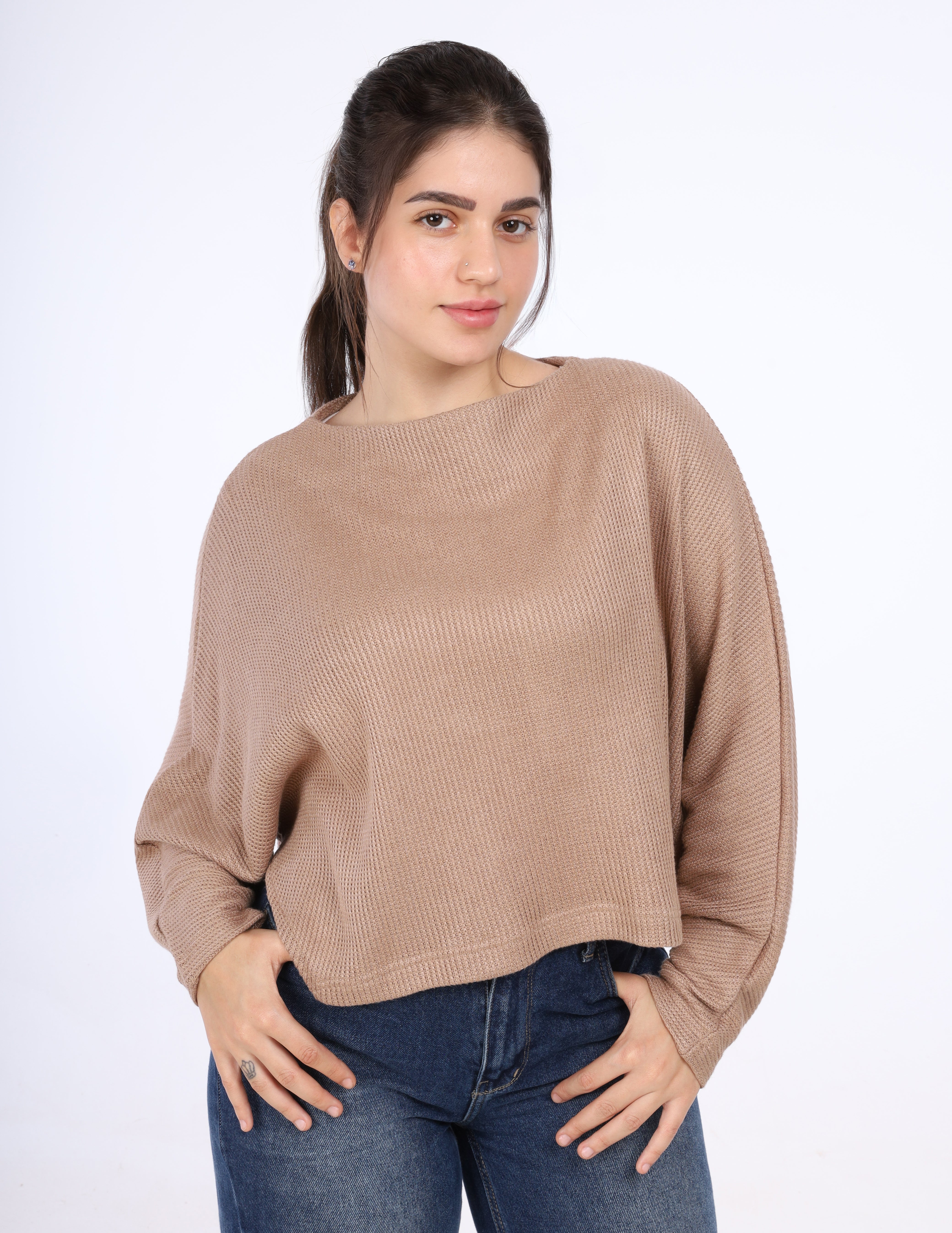 Oversized Cropped Sweater w1634136