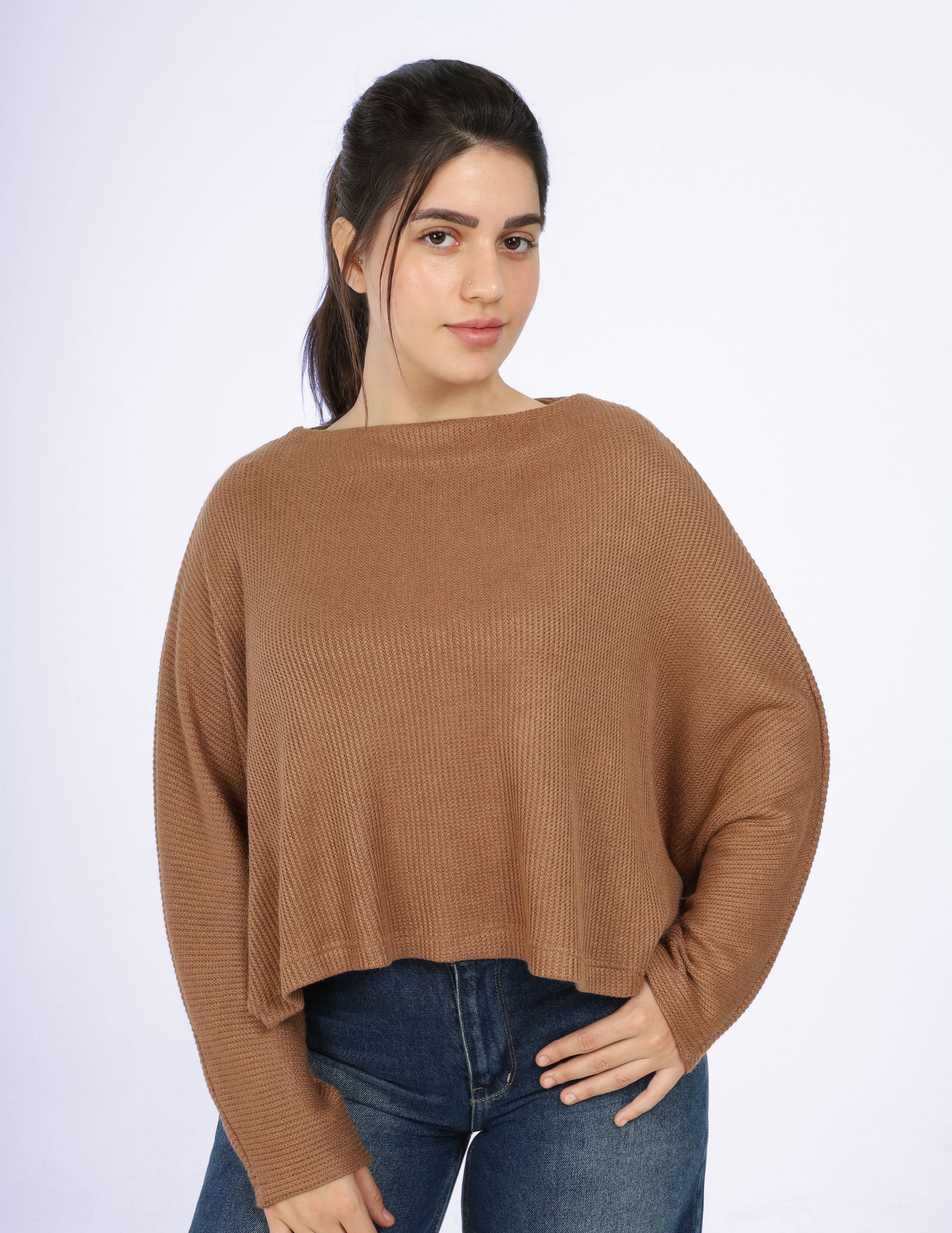 Oversized Cropped Sweater w1634136