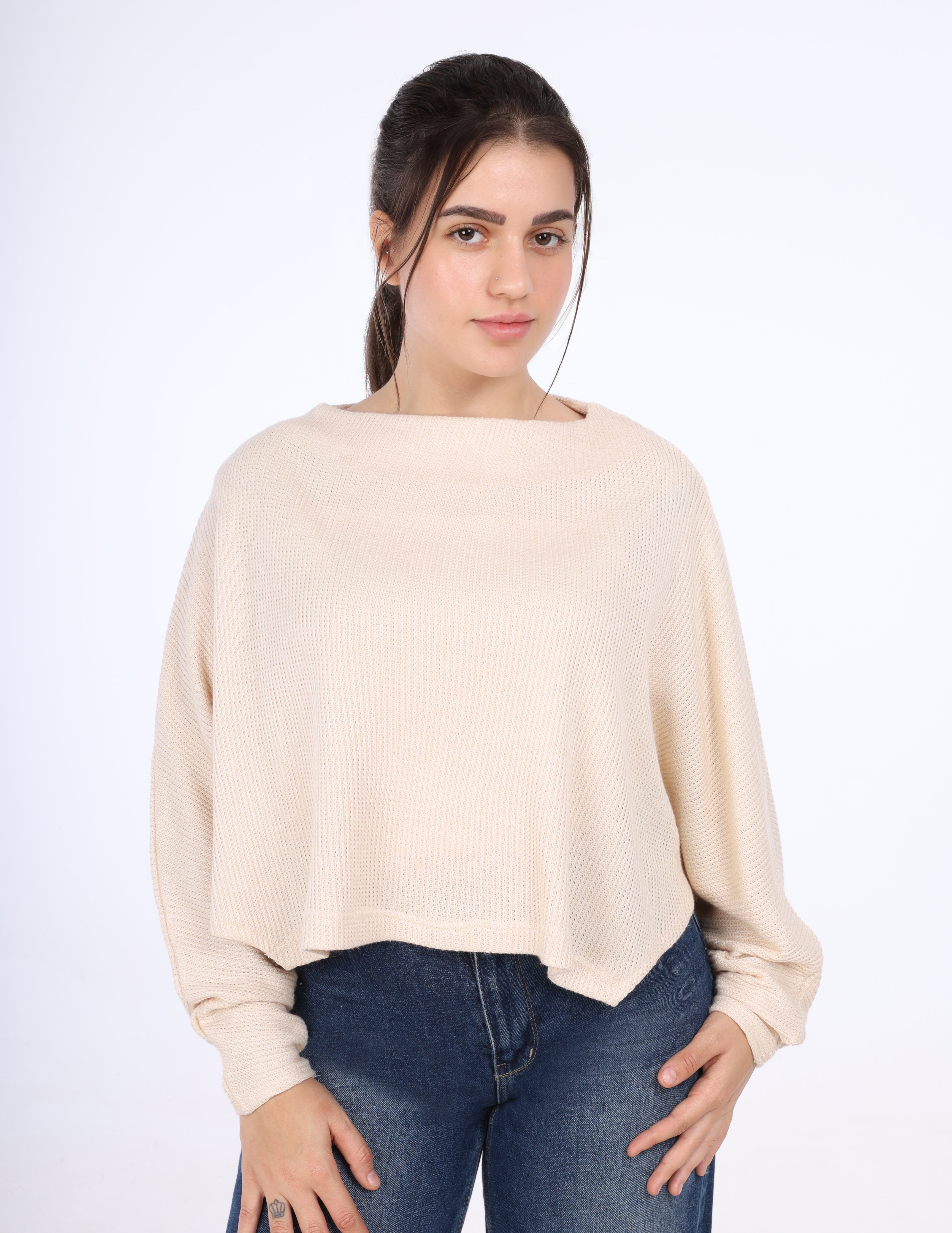 Oversized Cropped Sweater w1634136