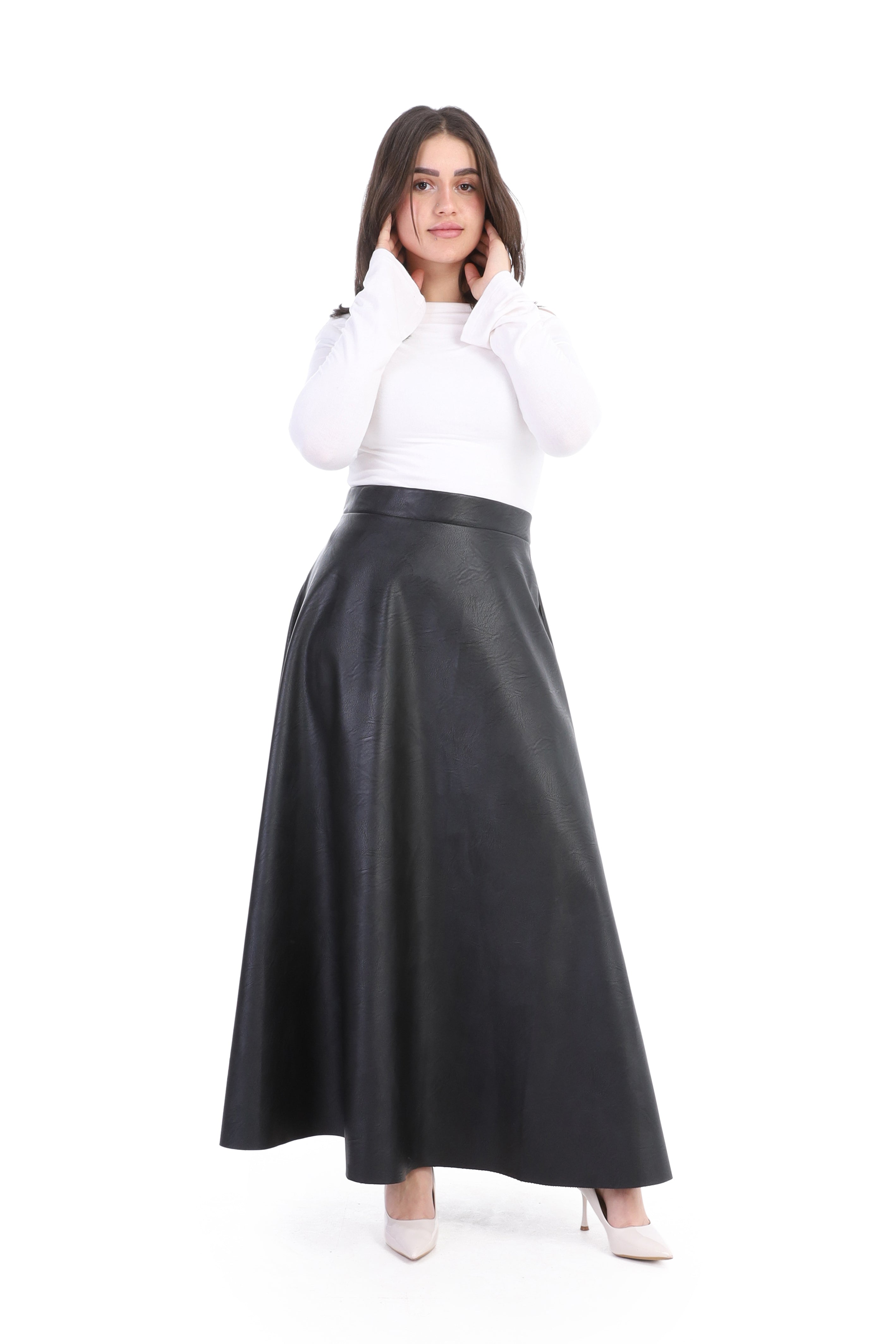 Faux Leather Maxi Skirt w1635/347/1