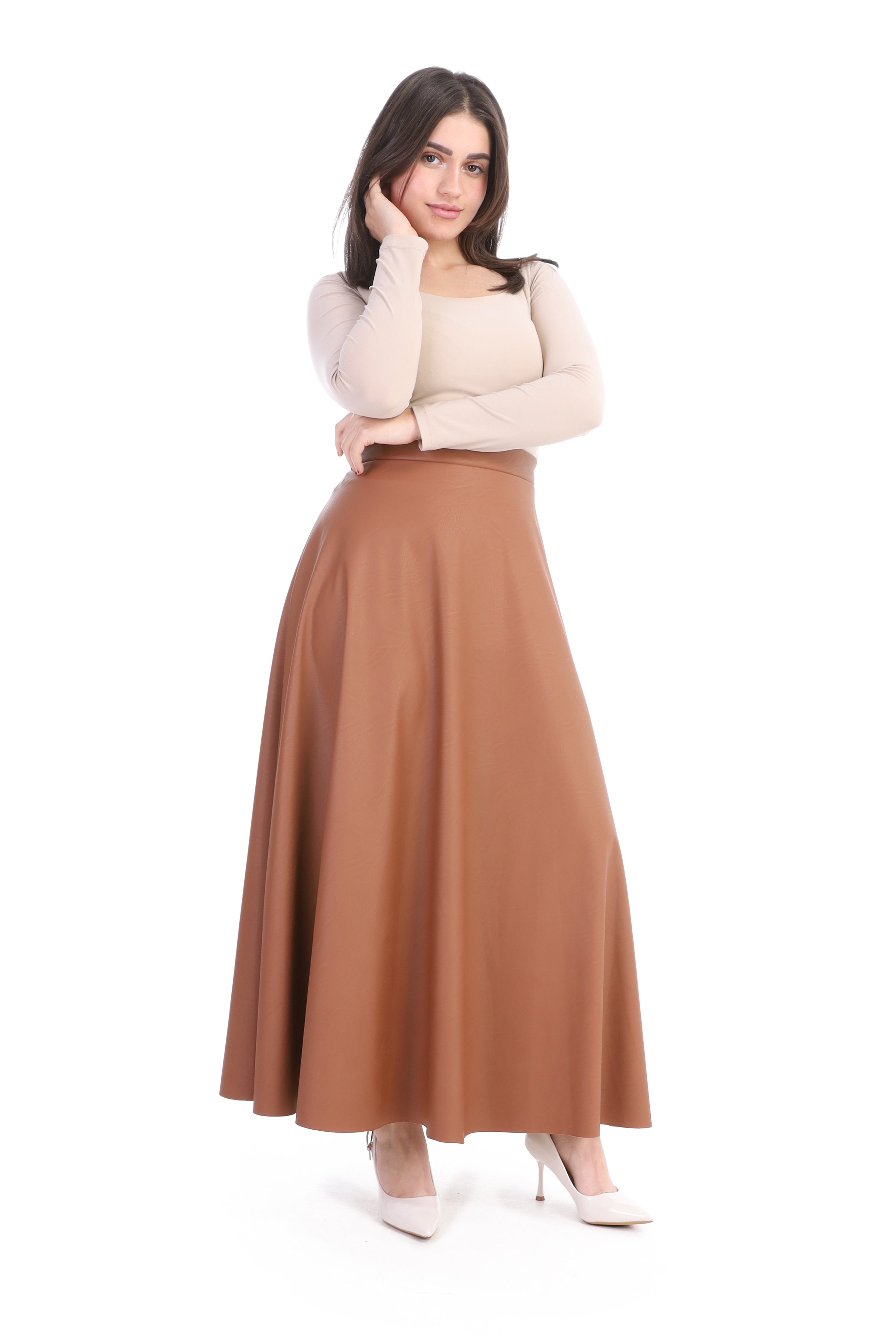 Faux Leather Maxi Skirt w1635/347/1