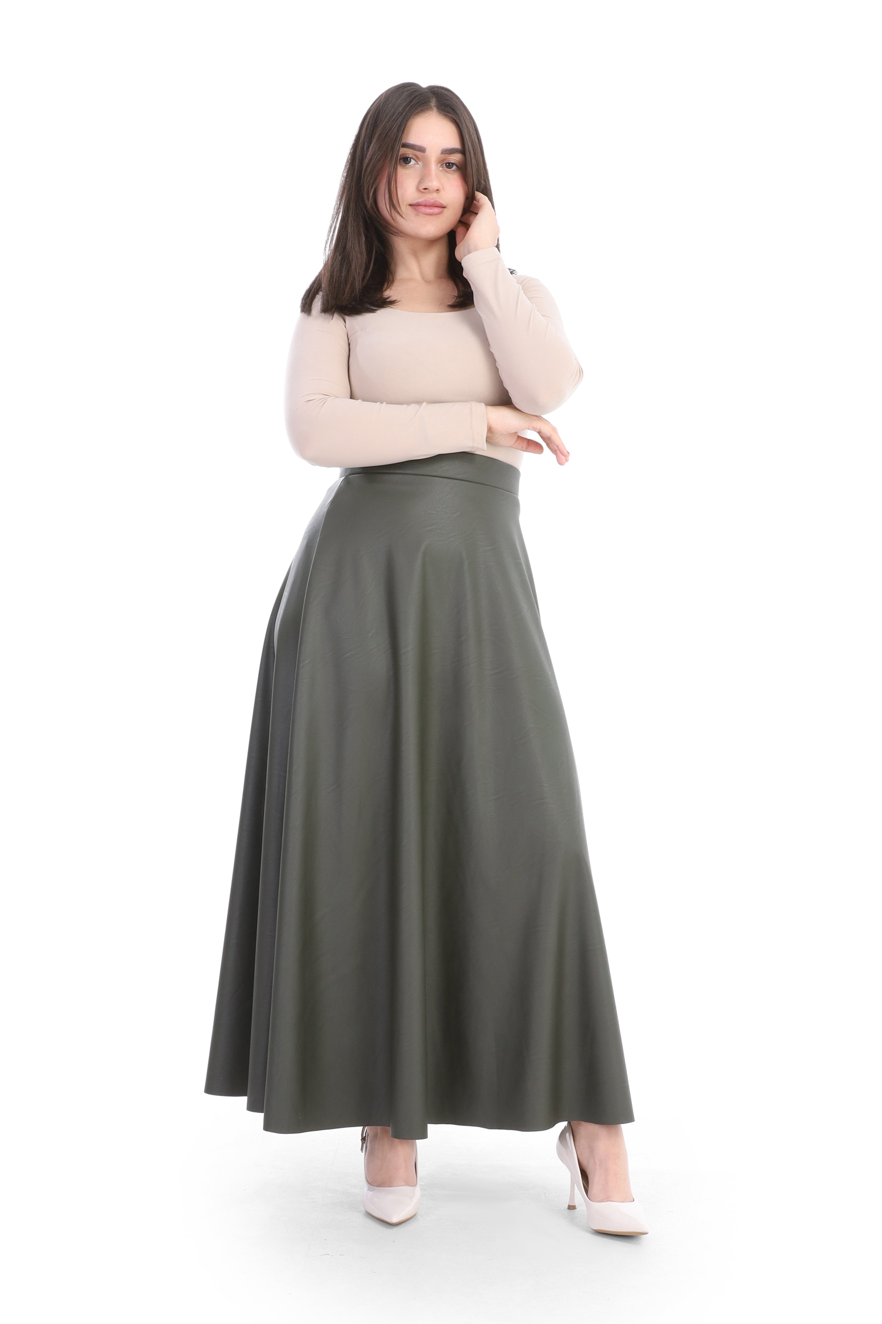 Faux Leather Maxi Skirt w1635/347/1