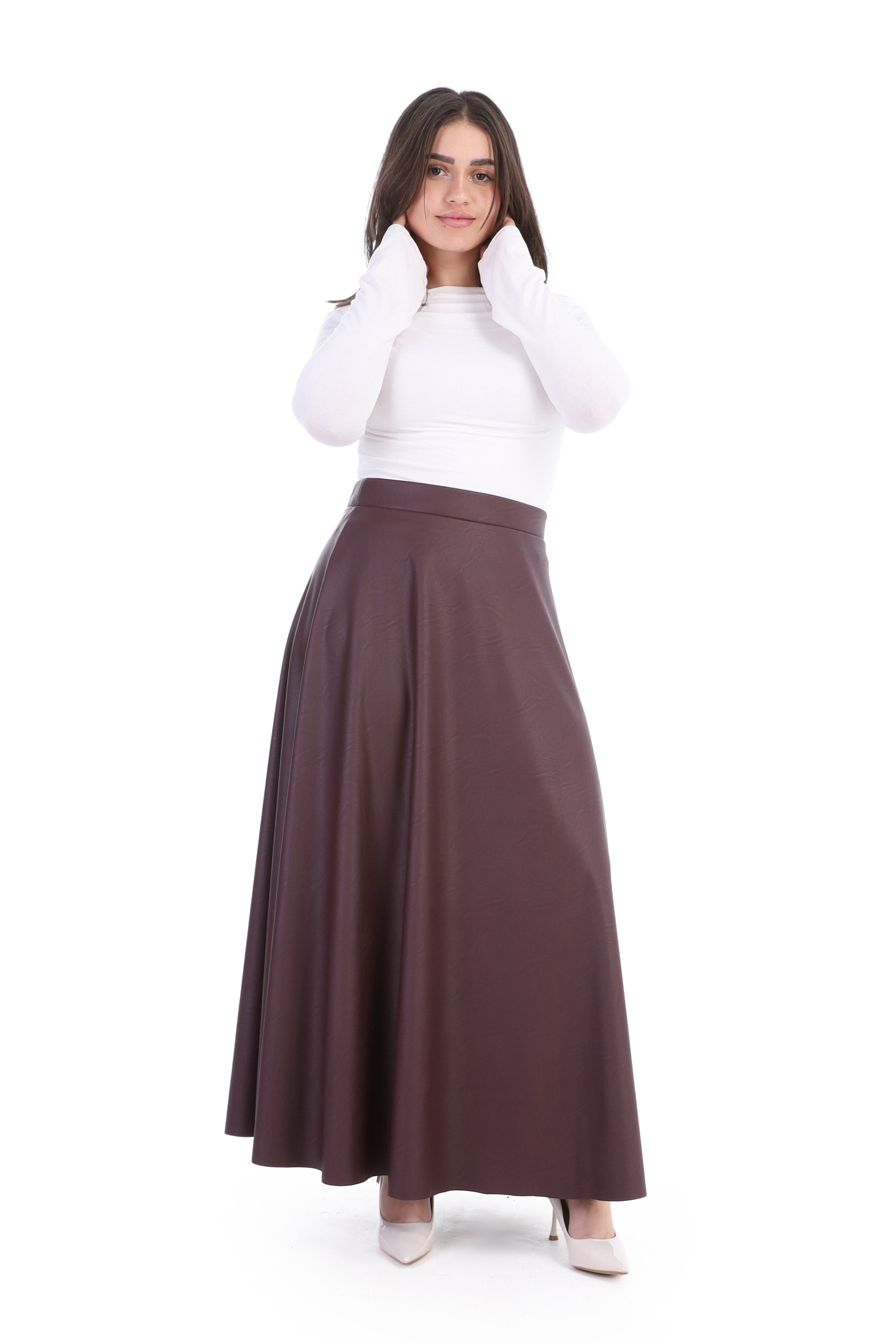 Faux Leather Maxi Skirt w1635/347/1