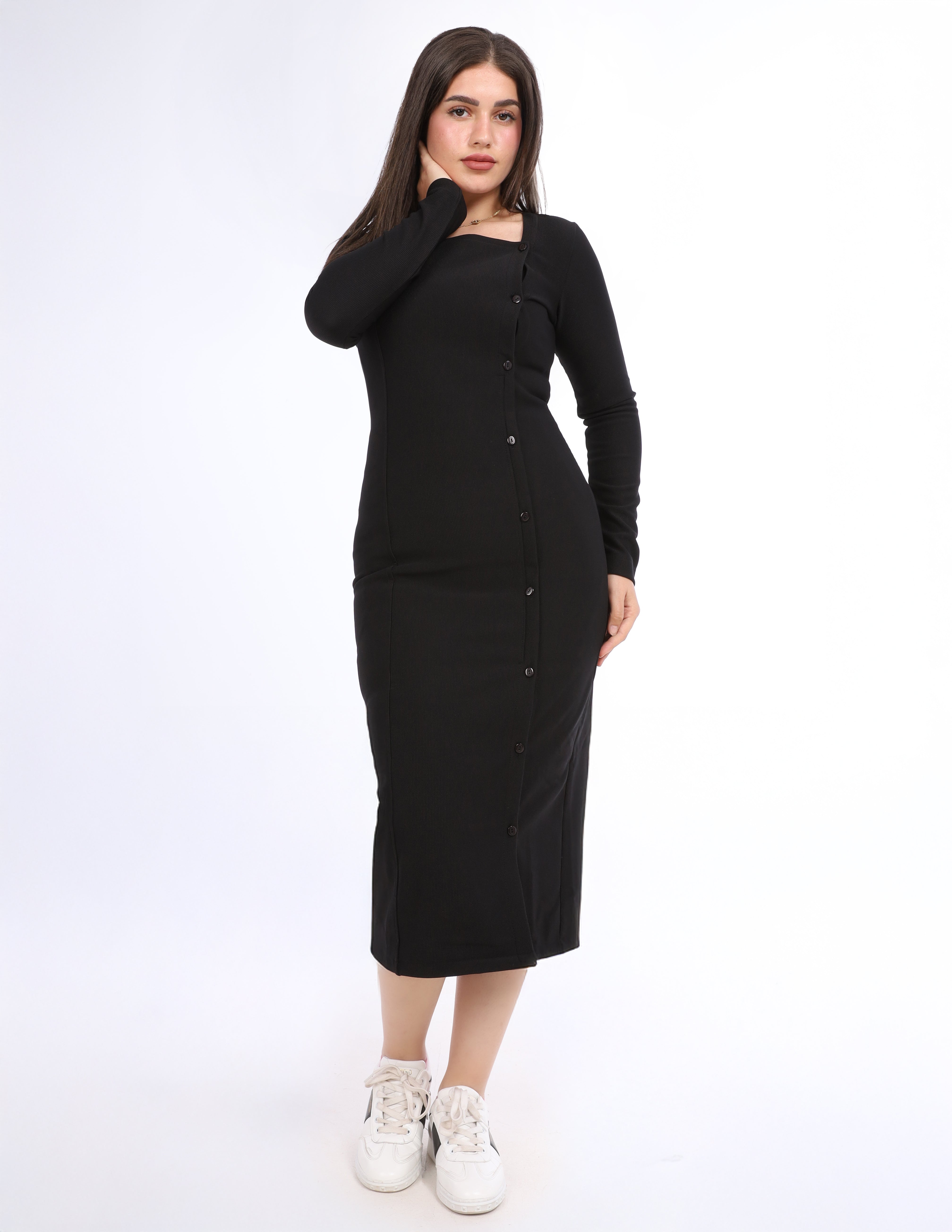 Square-Neck Midi Dress w1645110