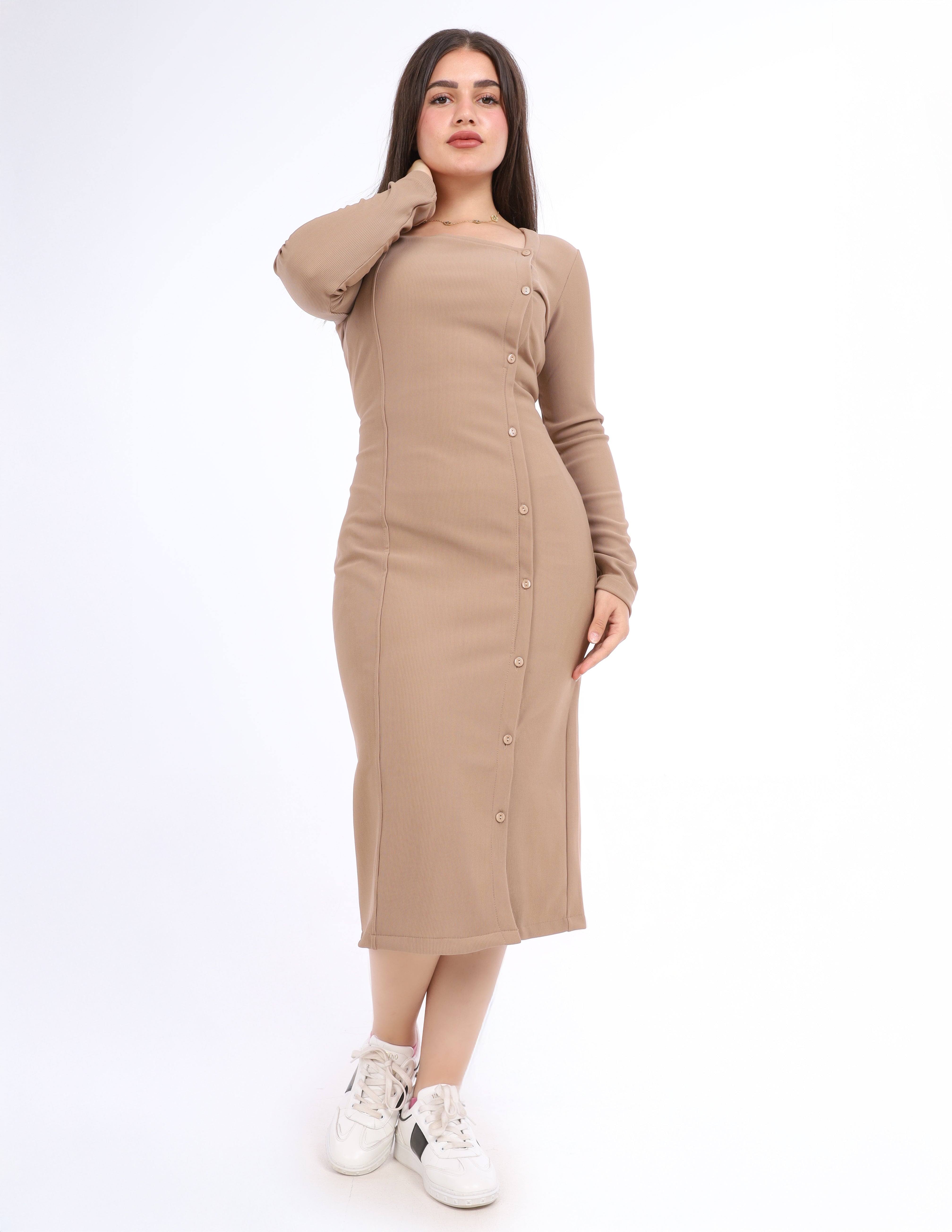 Square-Neck Midi Dress w1645110