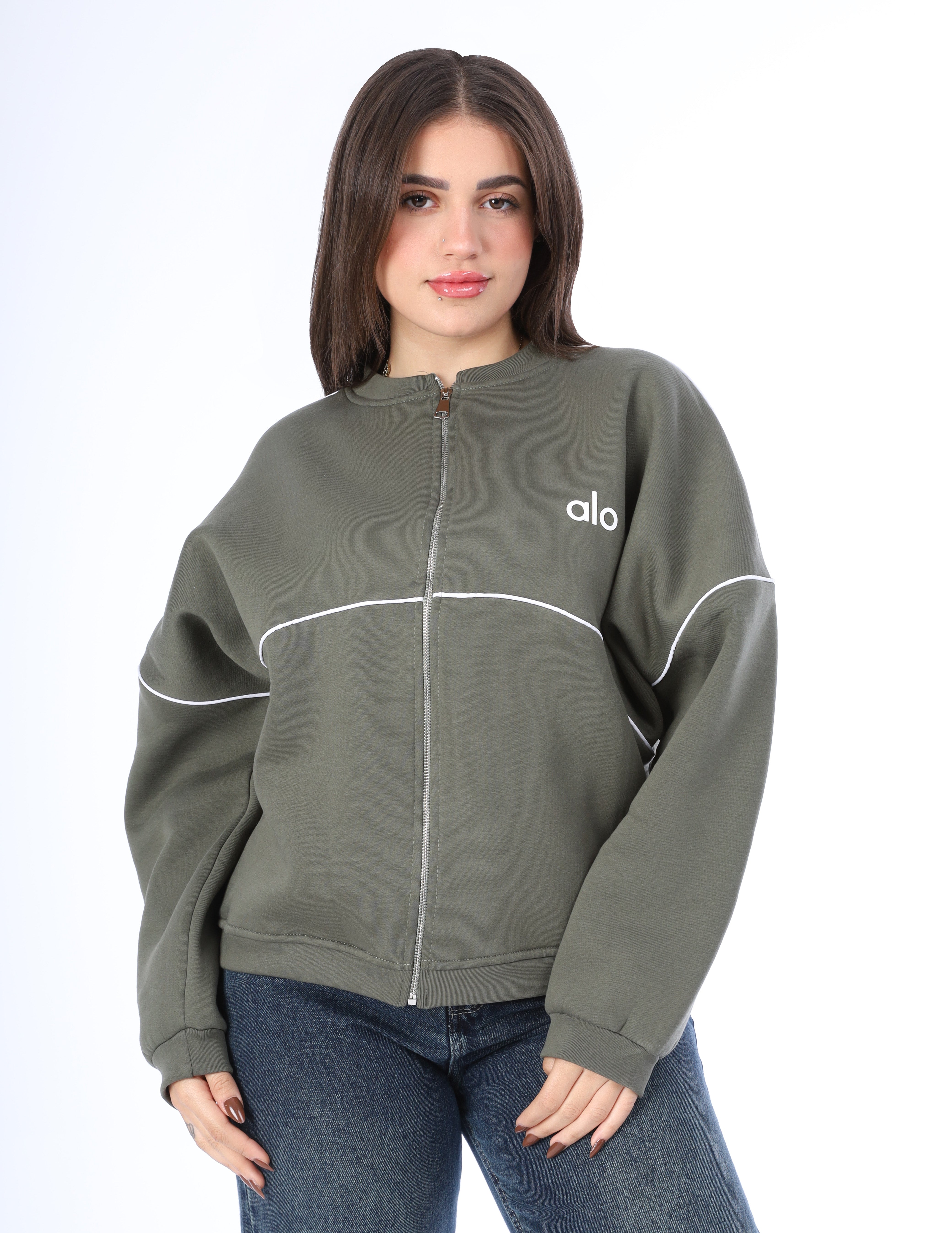 Relaxed Zip-Up Sweatshirt w1648/146 – Latoya Club