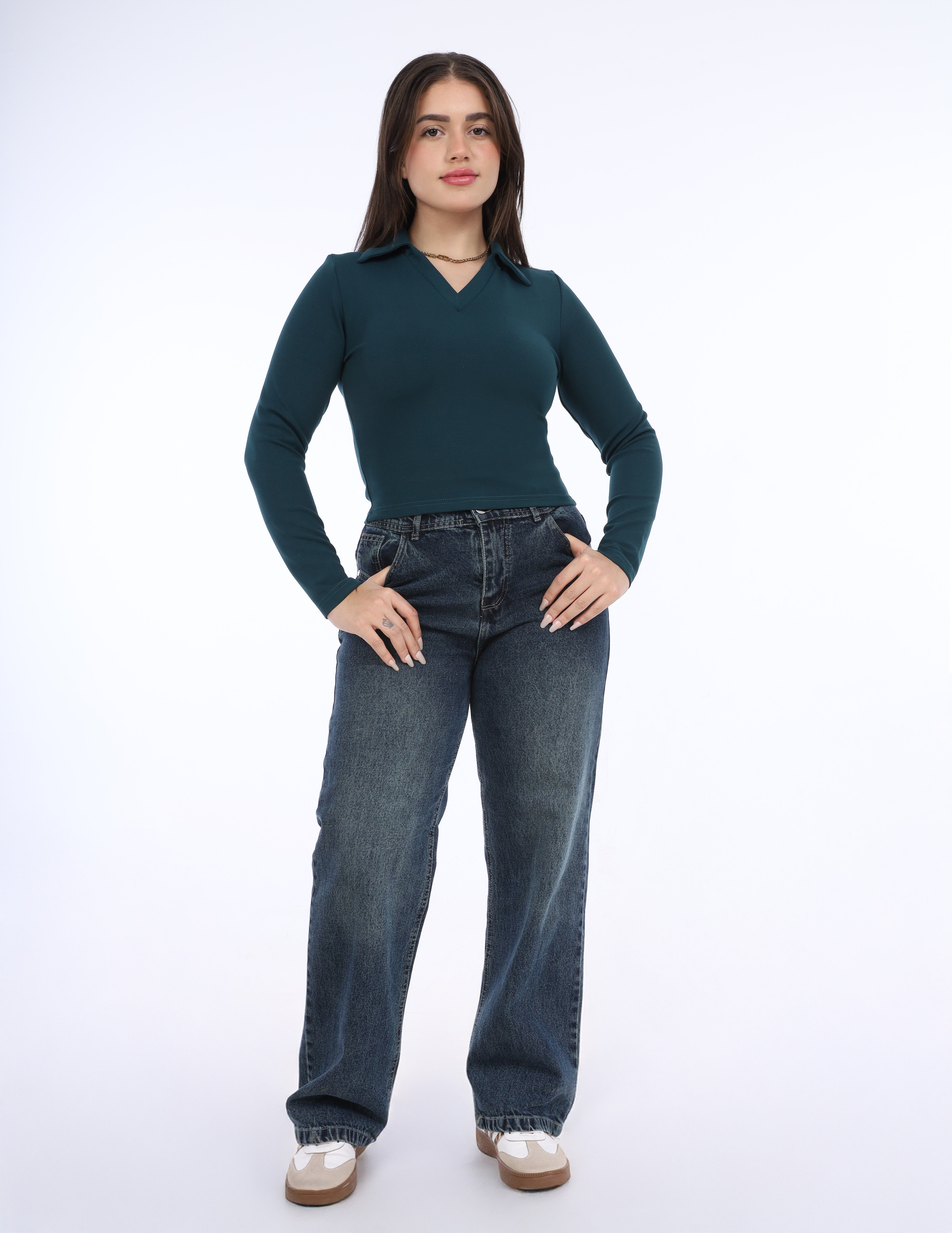 Basic top with a V-neck w1648157