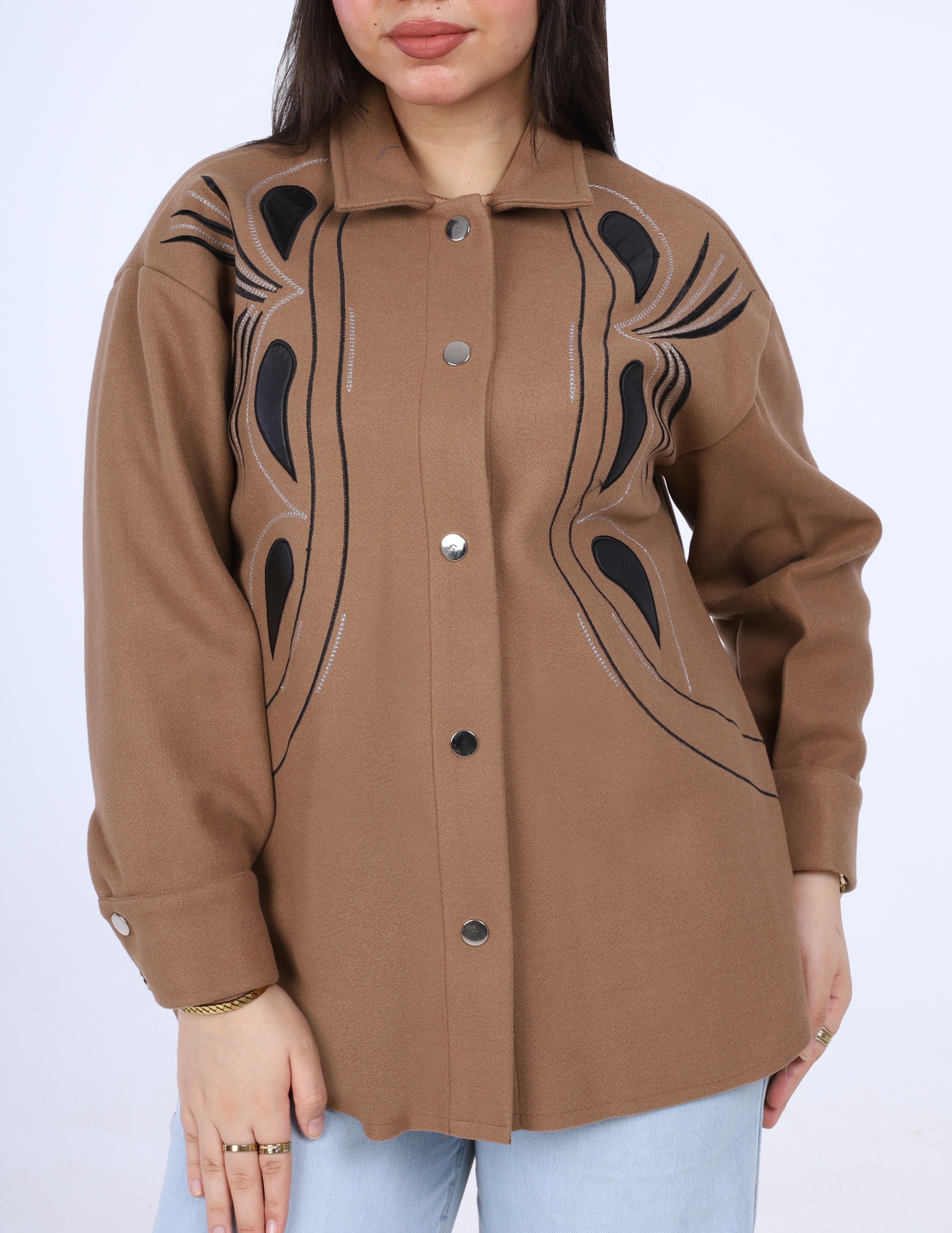 Embroidered Button-Up Shirt w1691300510