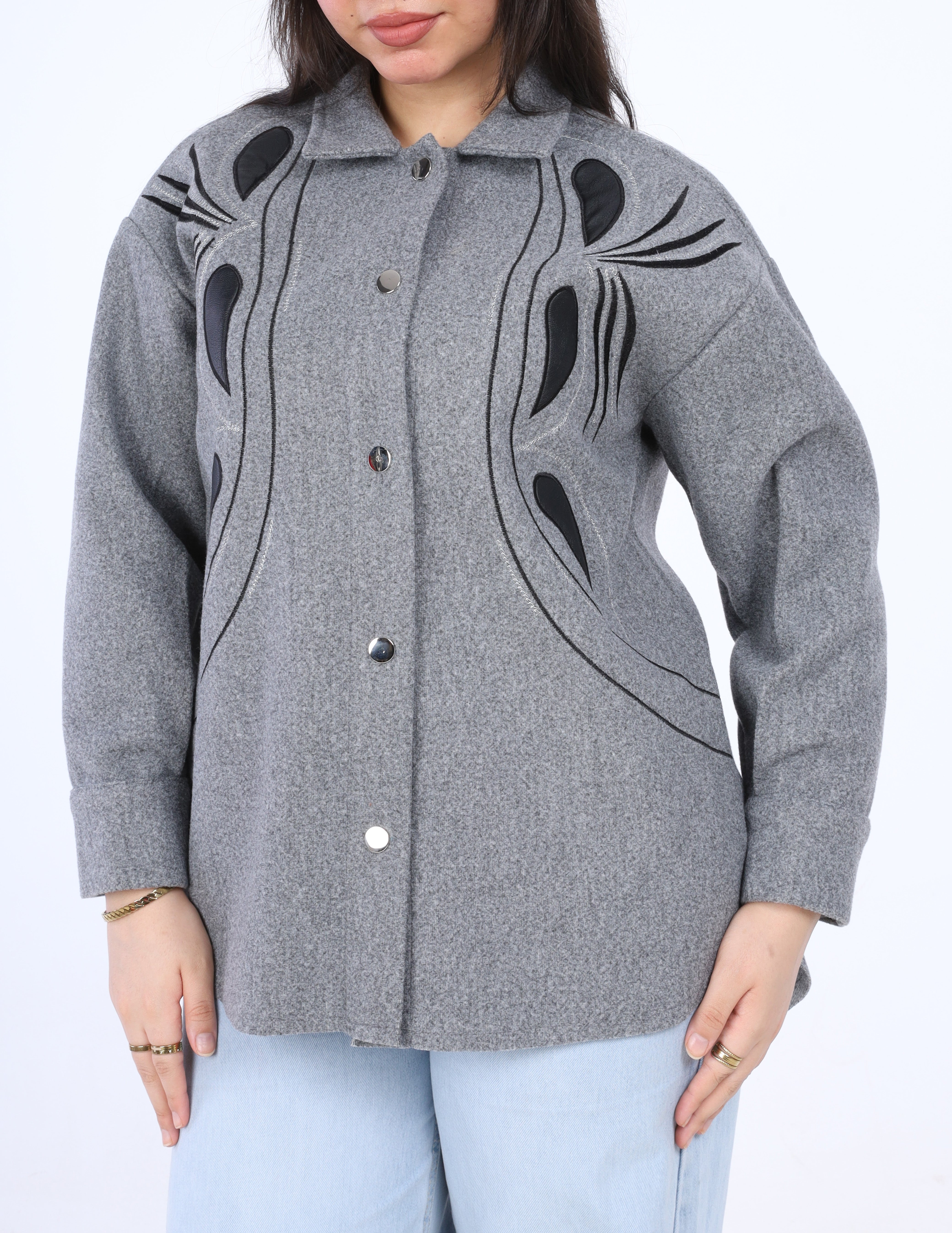 Embroidered Button-Up Shirt w1691300510