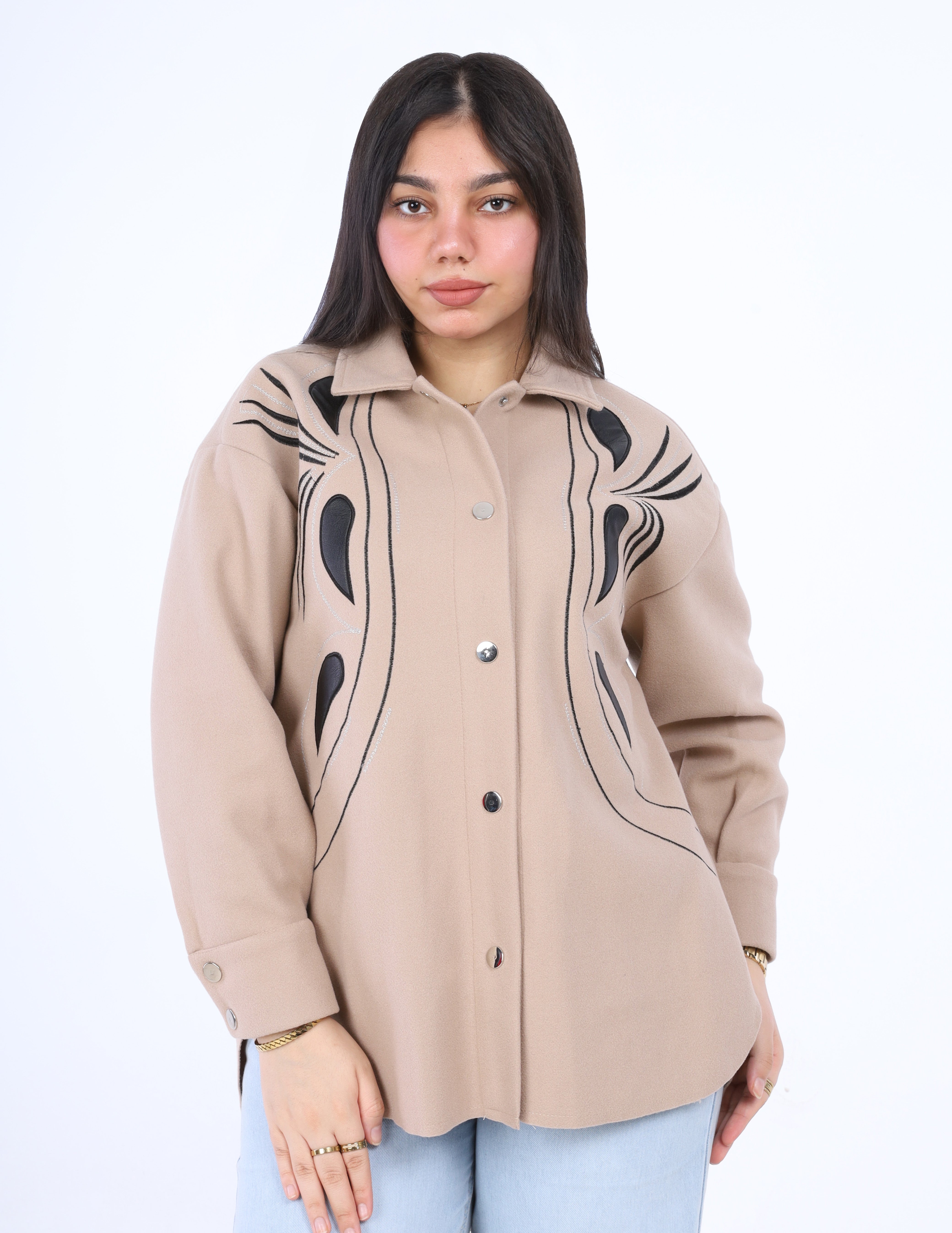 Embroidered Button-Up Shirt w1691300510