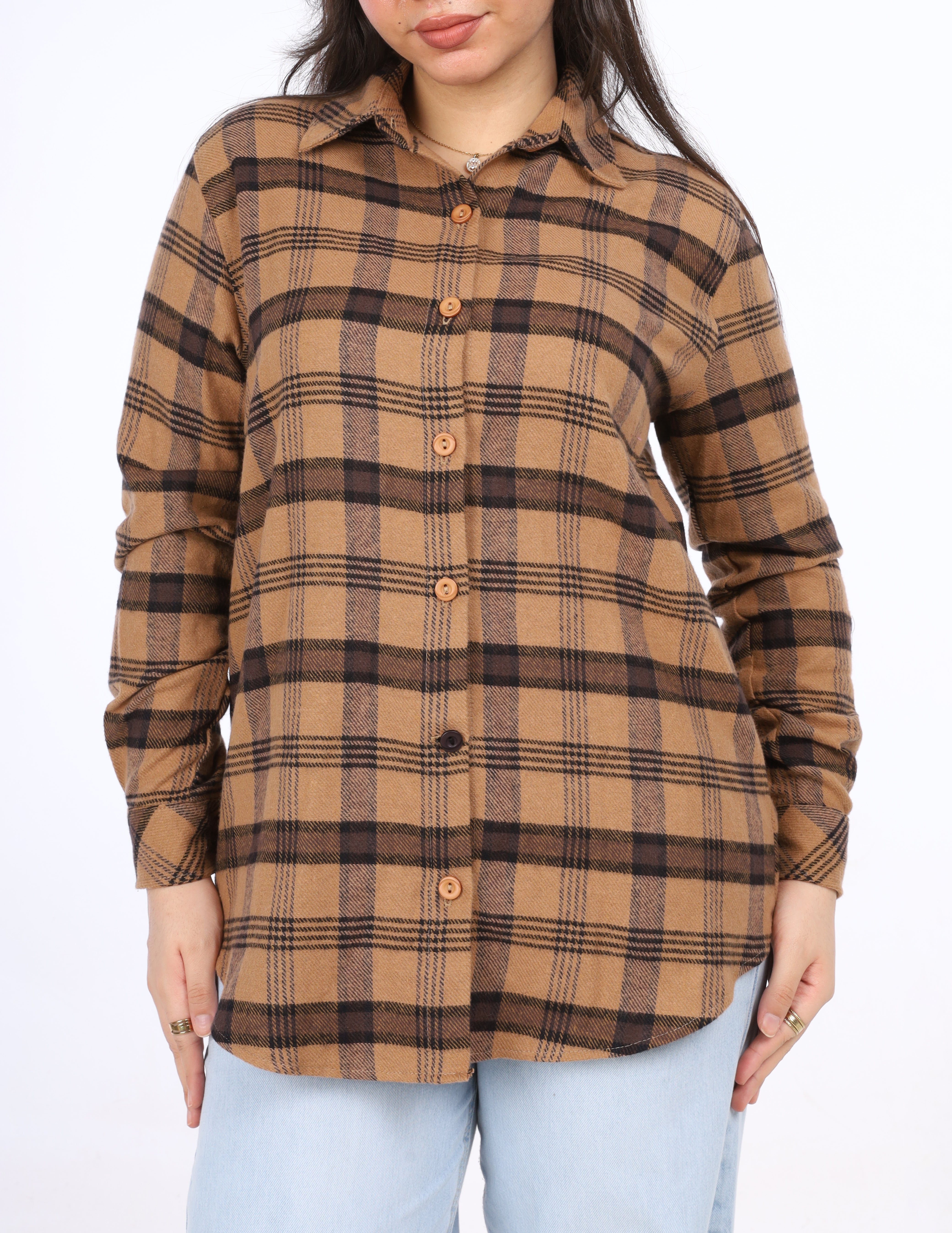 Plaid Button-Up Shirt w169130201