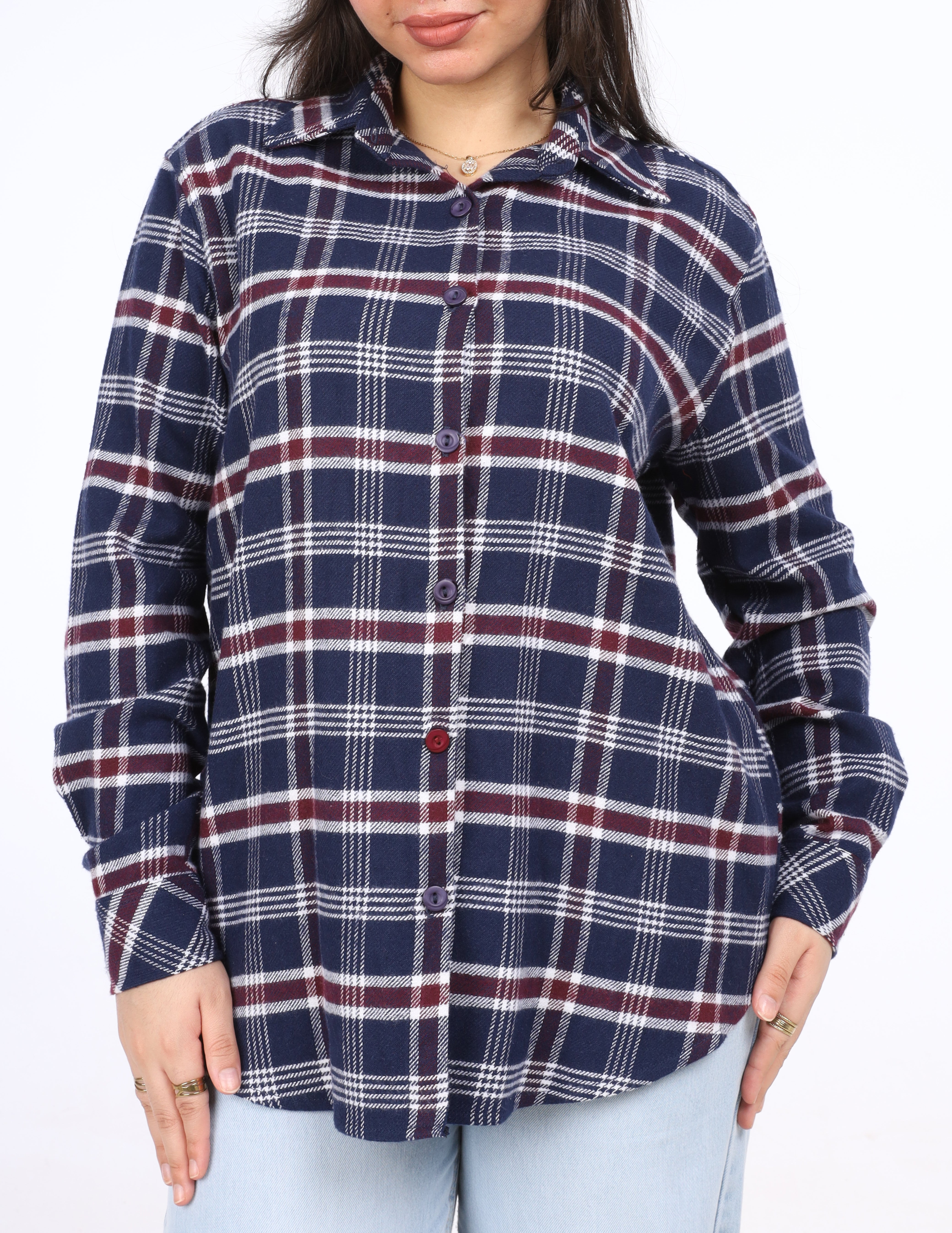 Plaid Button-Up Shirt w169130201