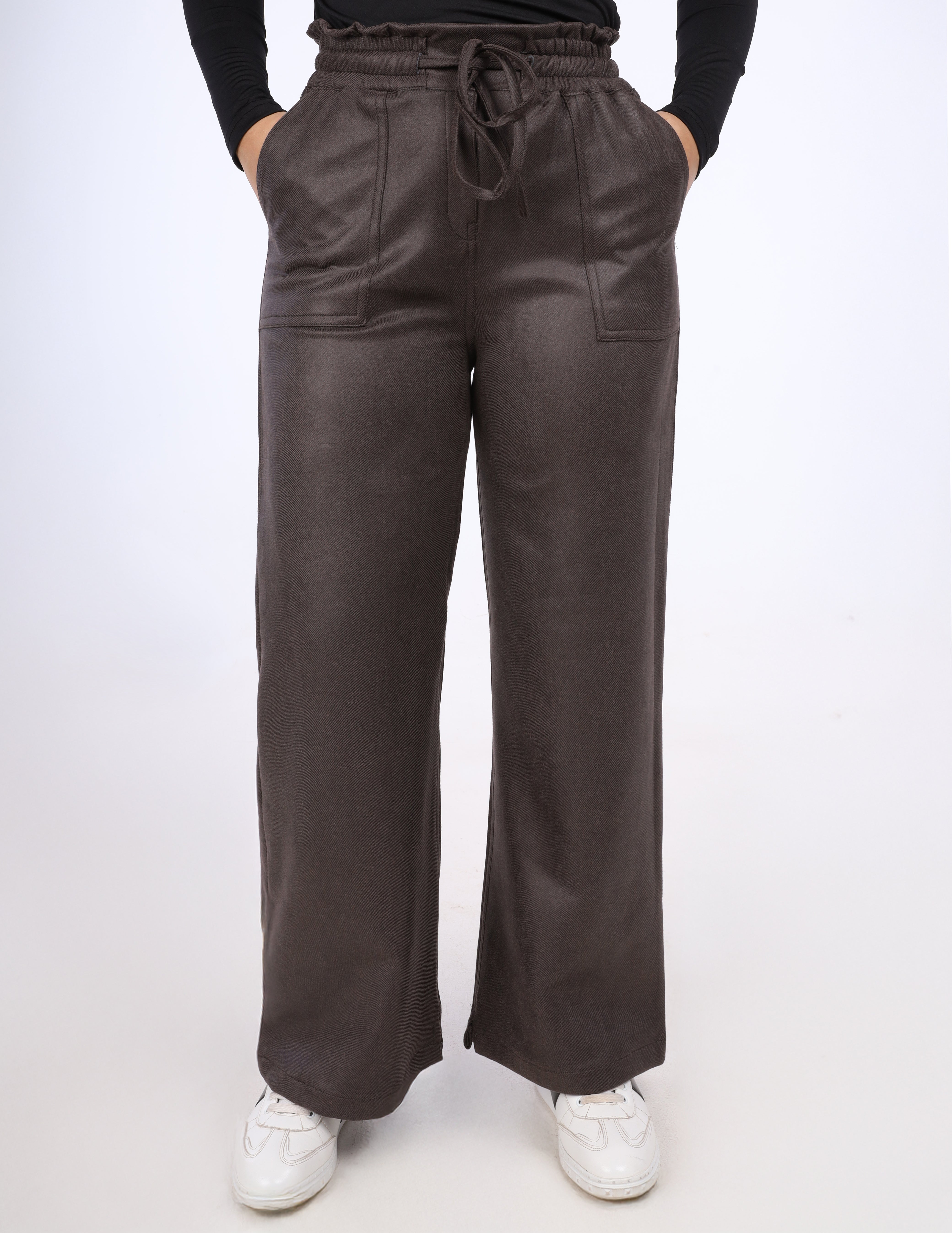 Wide-Leg Faux Leather Pants w169160615