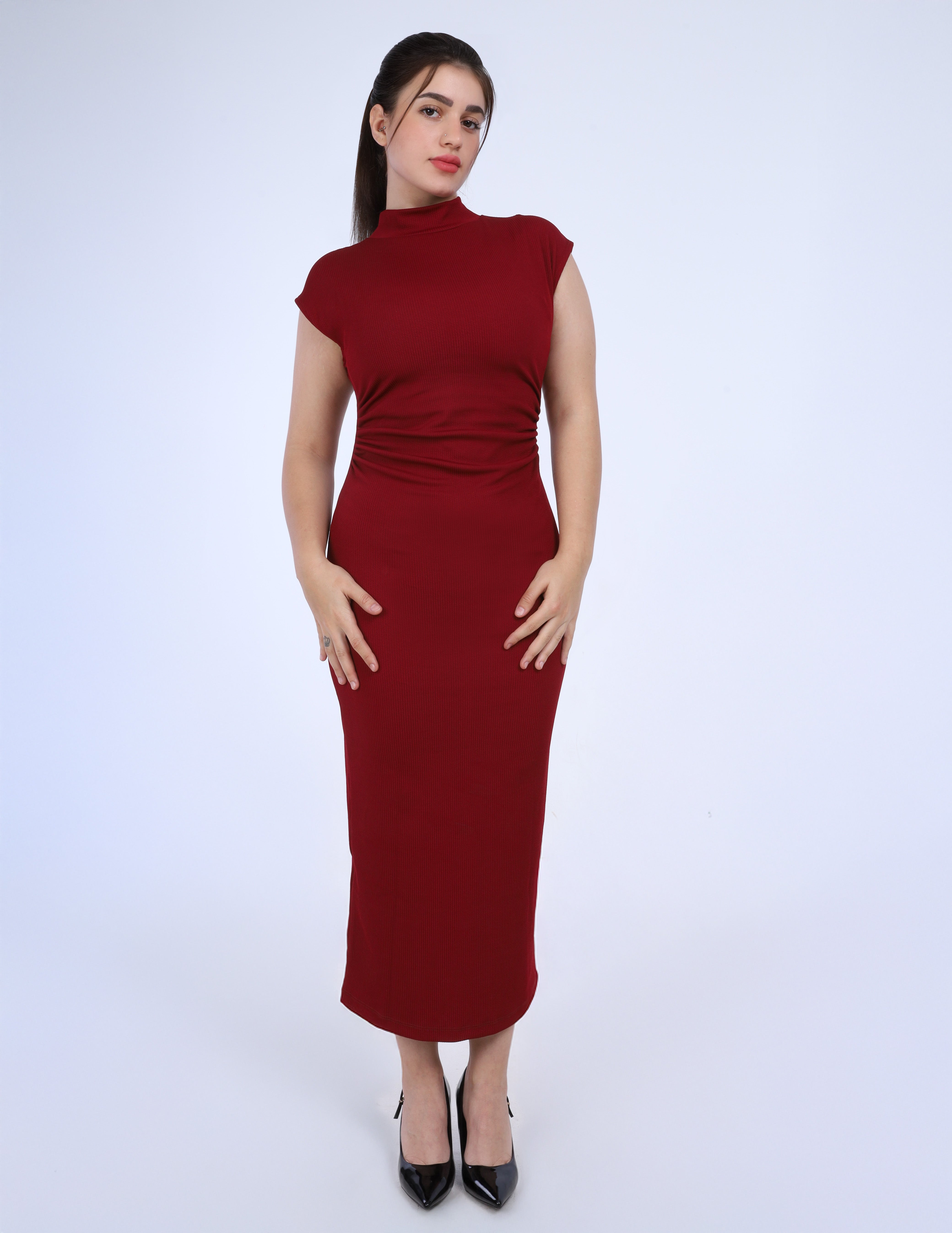 Ribbed Bodycon Midi Dress w169210002
