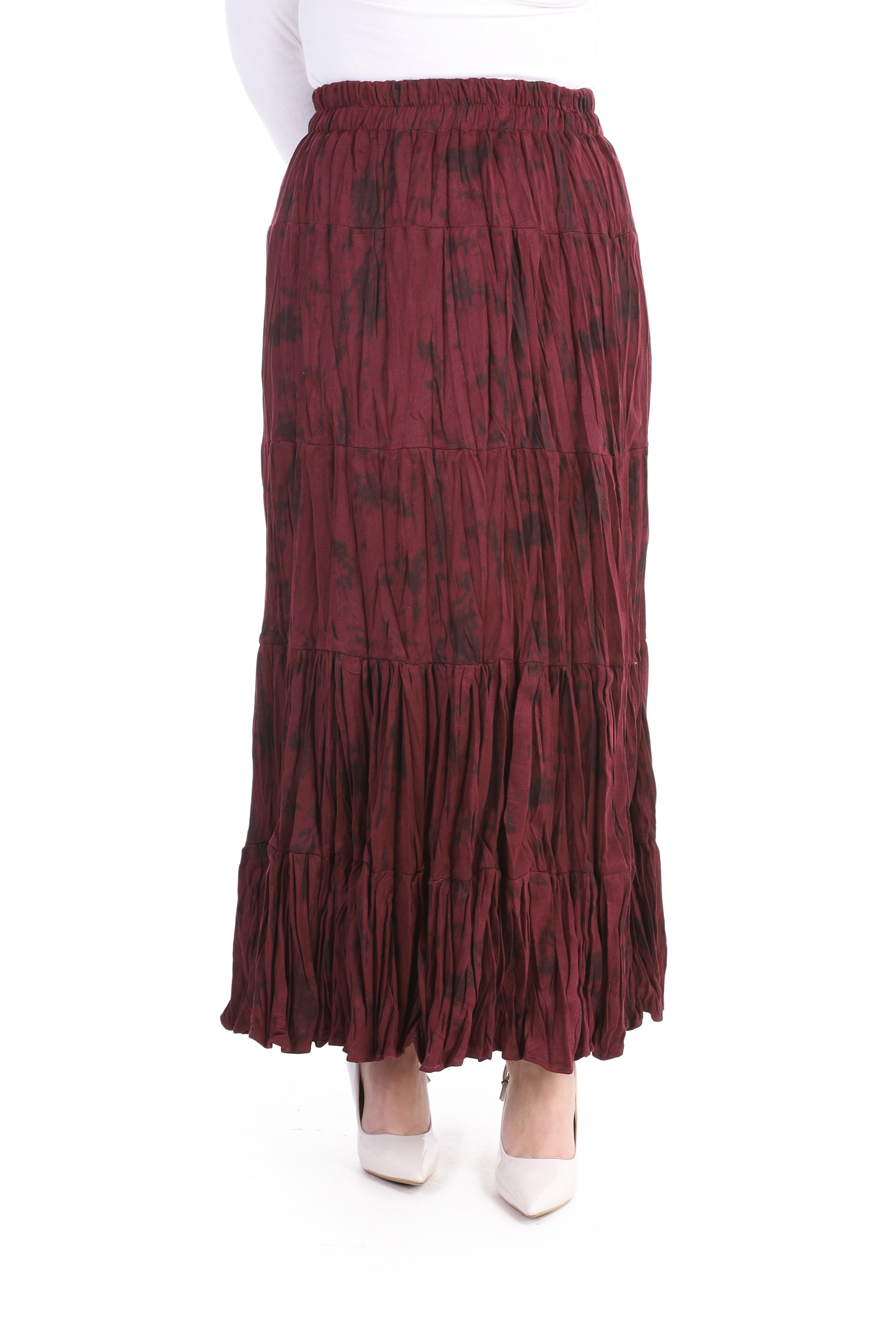 Elegant Maxi Skirt with Tiered Pattern w169220004