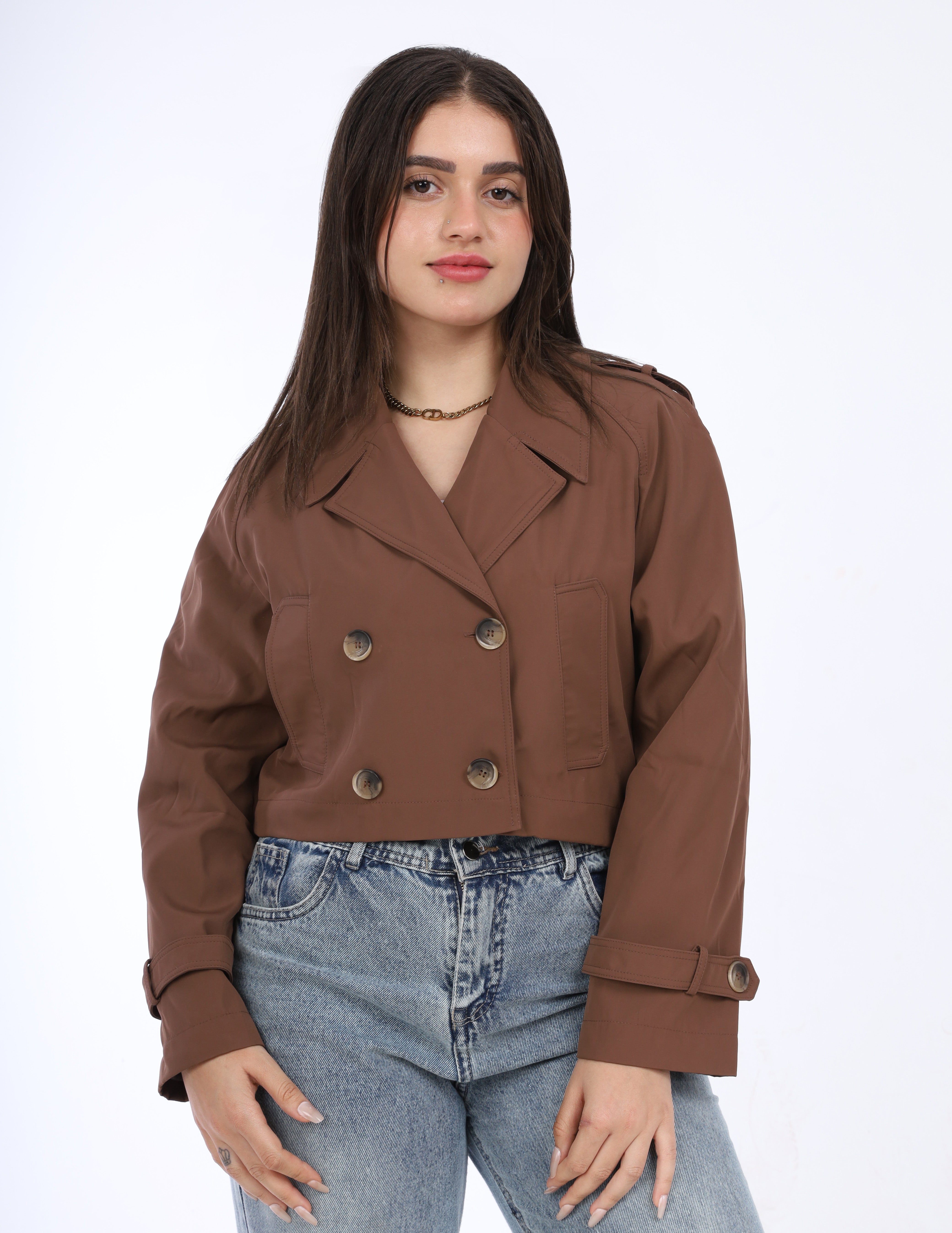 Cropped Double-Breasted Jacket w169240040
