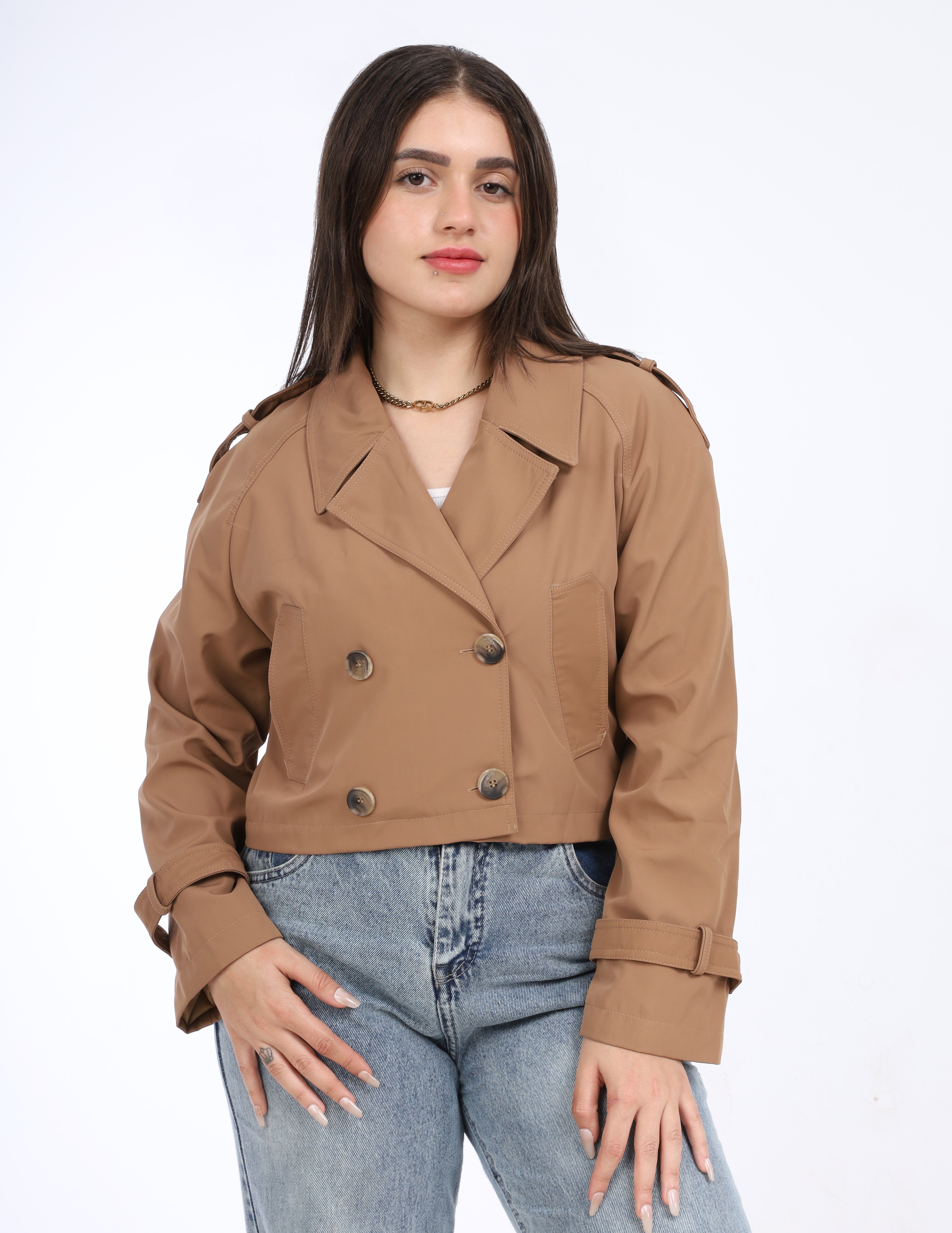 Cropped Double-Breasted Jacket w169240040
