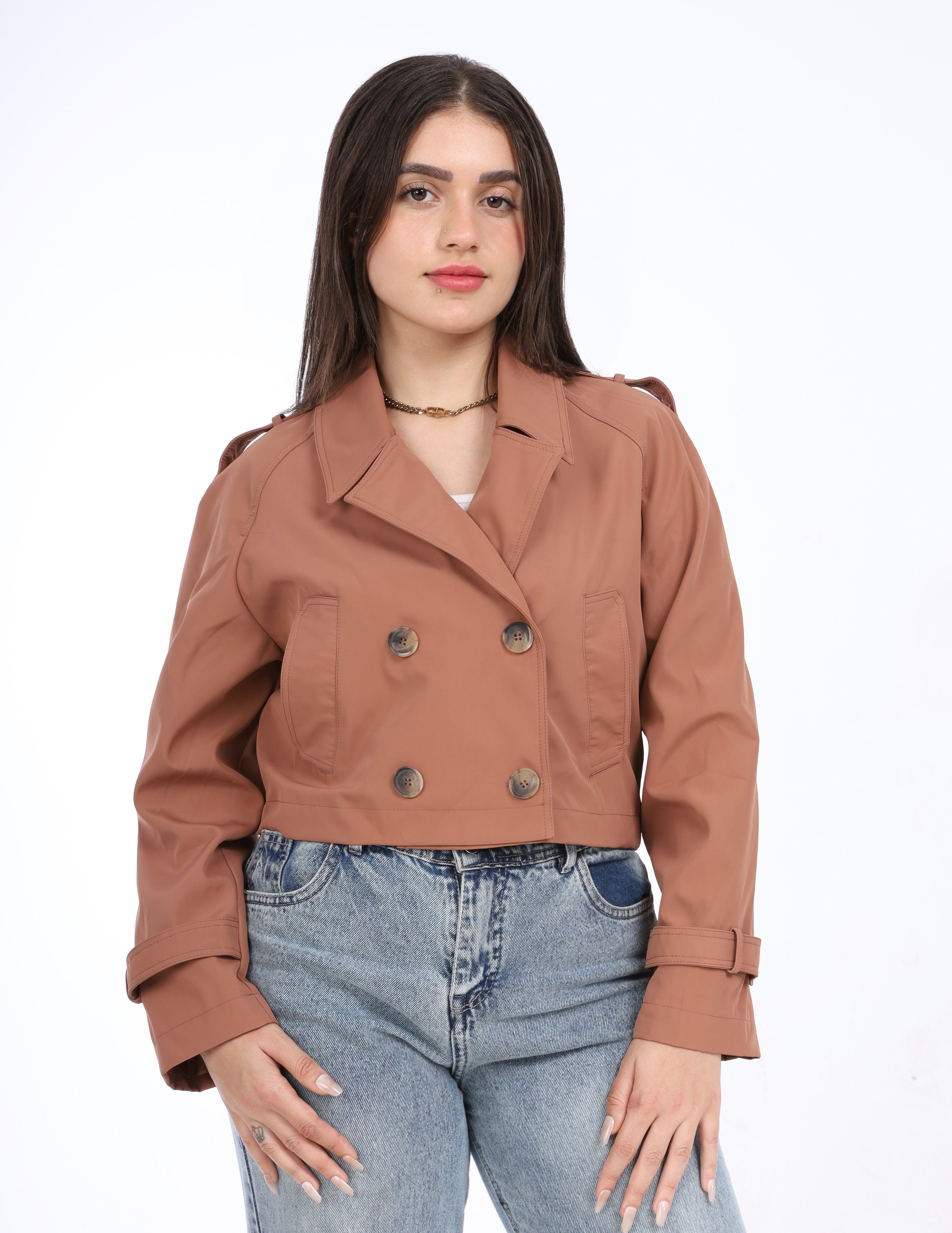 Cropped Double-Breasted Jacket w169240040