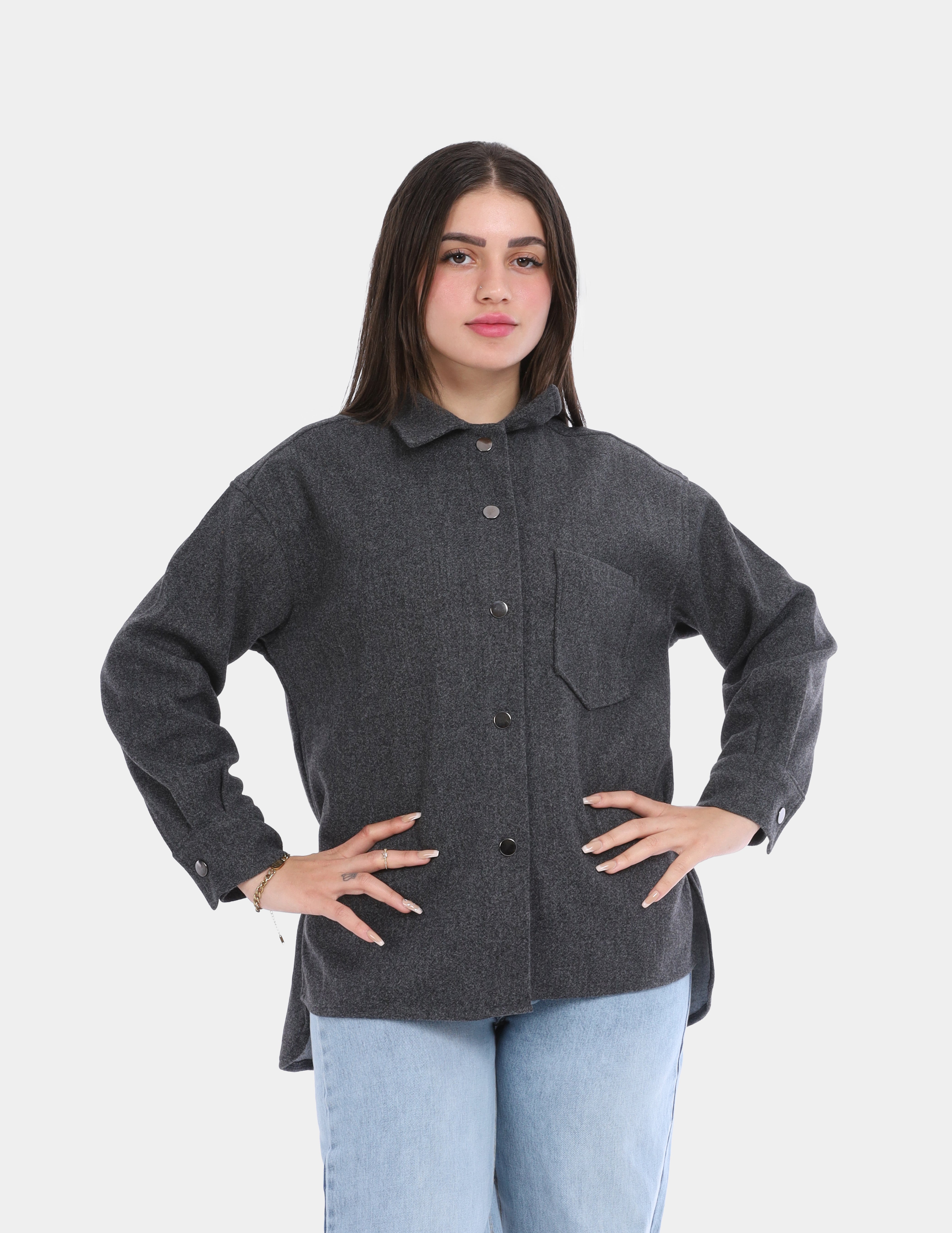 Wool Button-Up Shirt w169240054