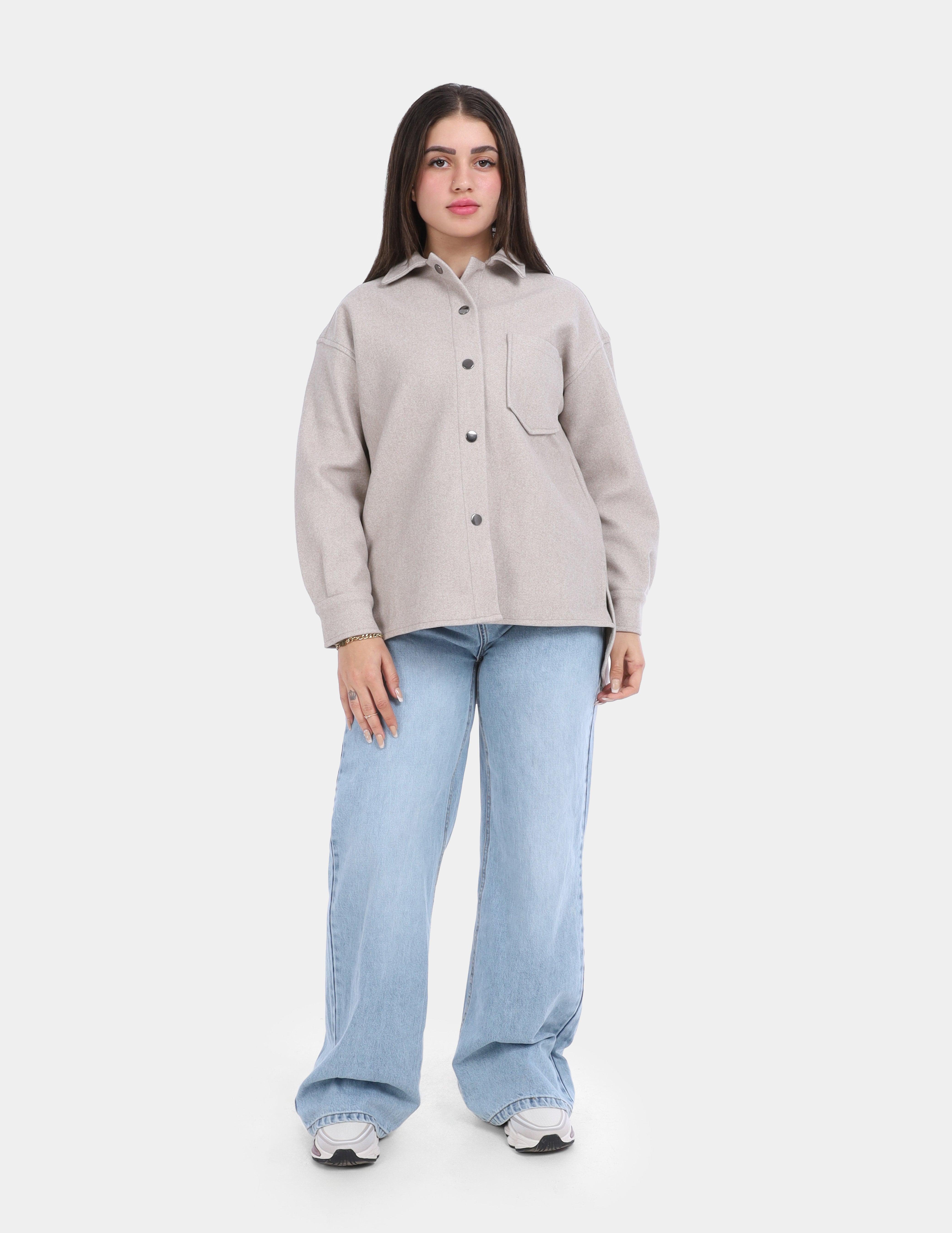 Wool Button-Up Shirt w169240054