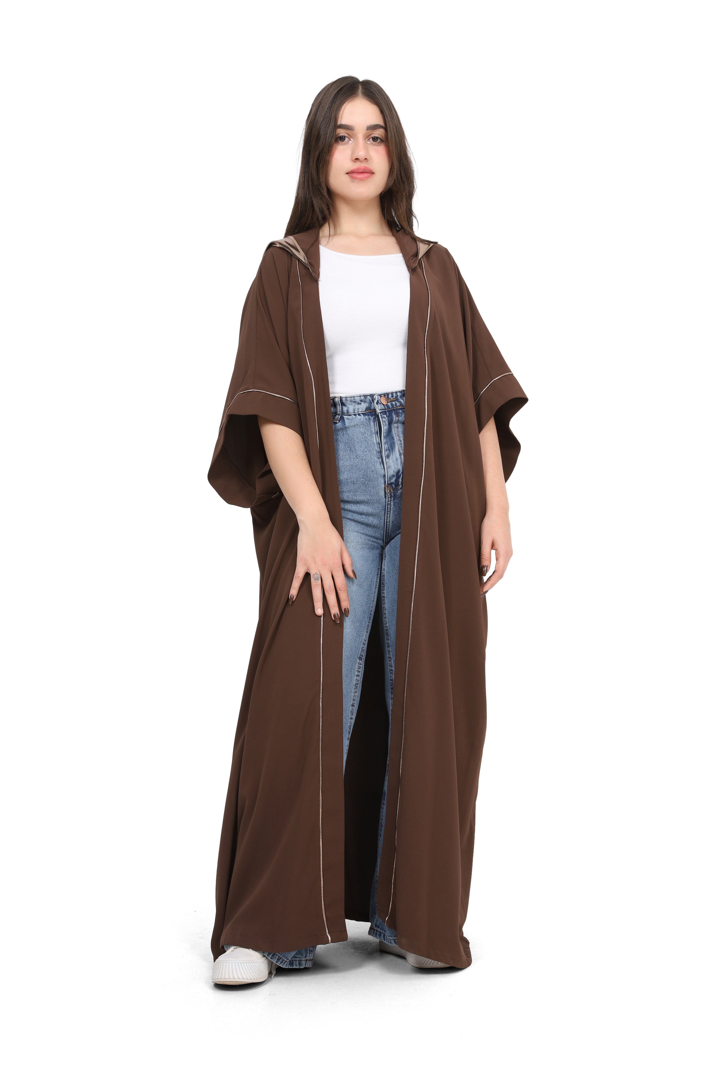 Hooded Cardigan with Metallic Hood w169280011