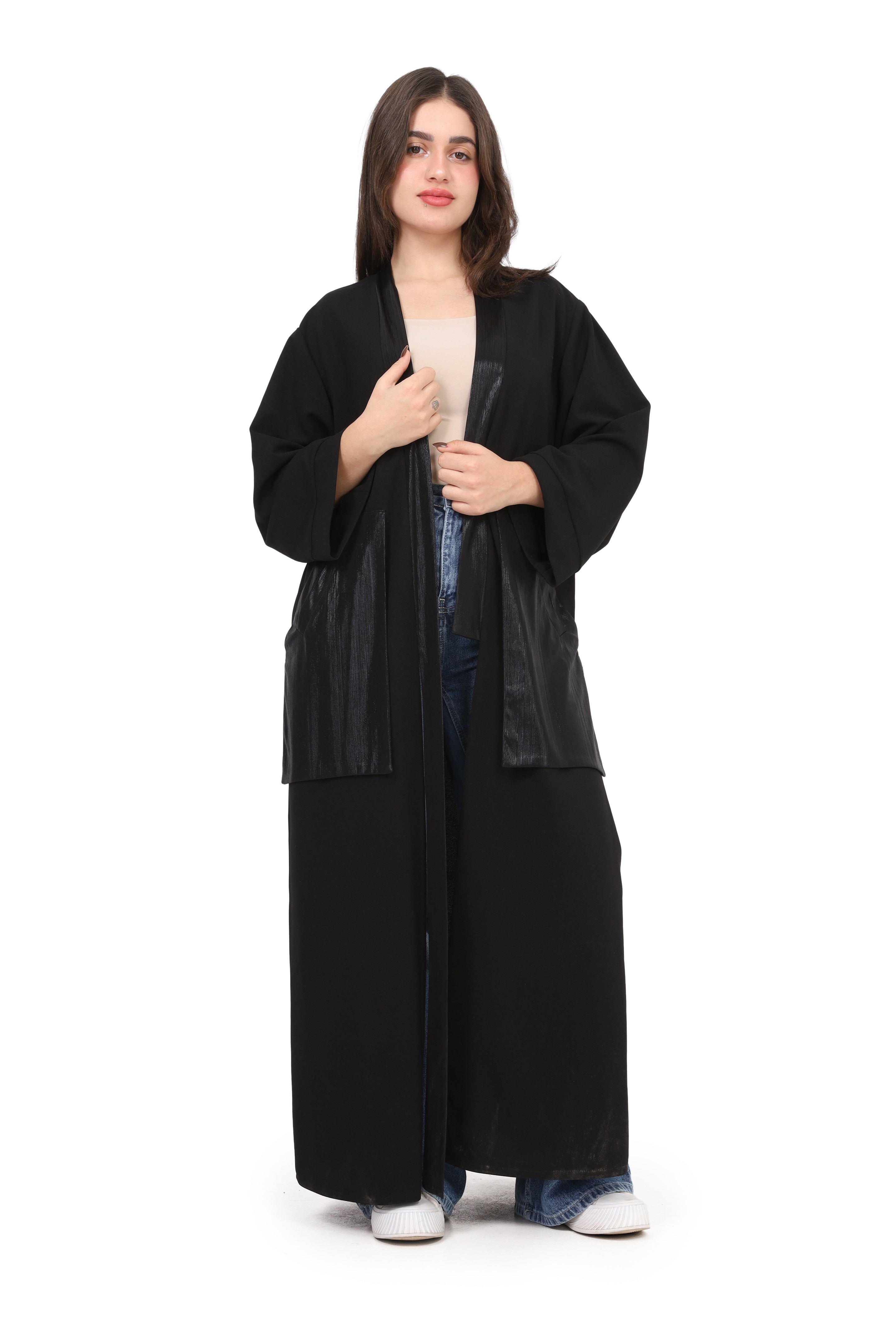 Open Side Cardigan with Metallic Pockets w169280023