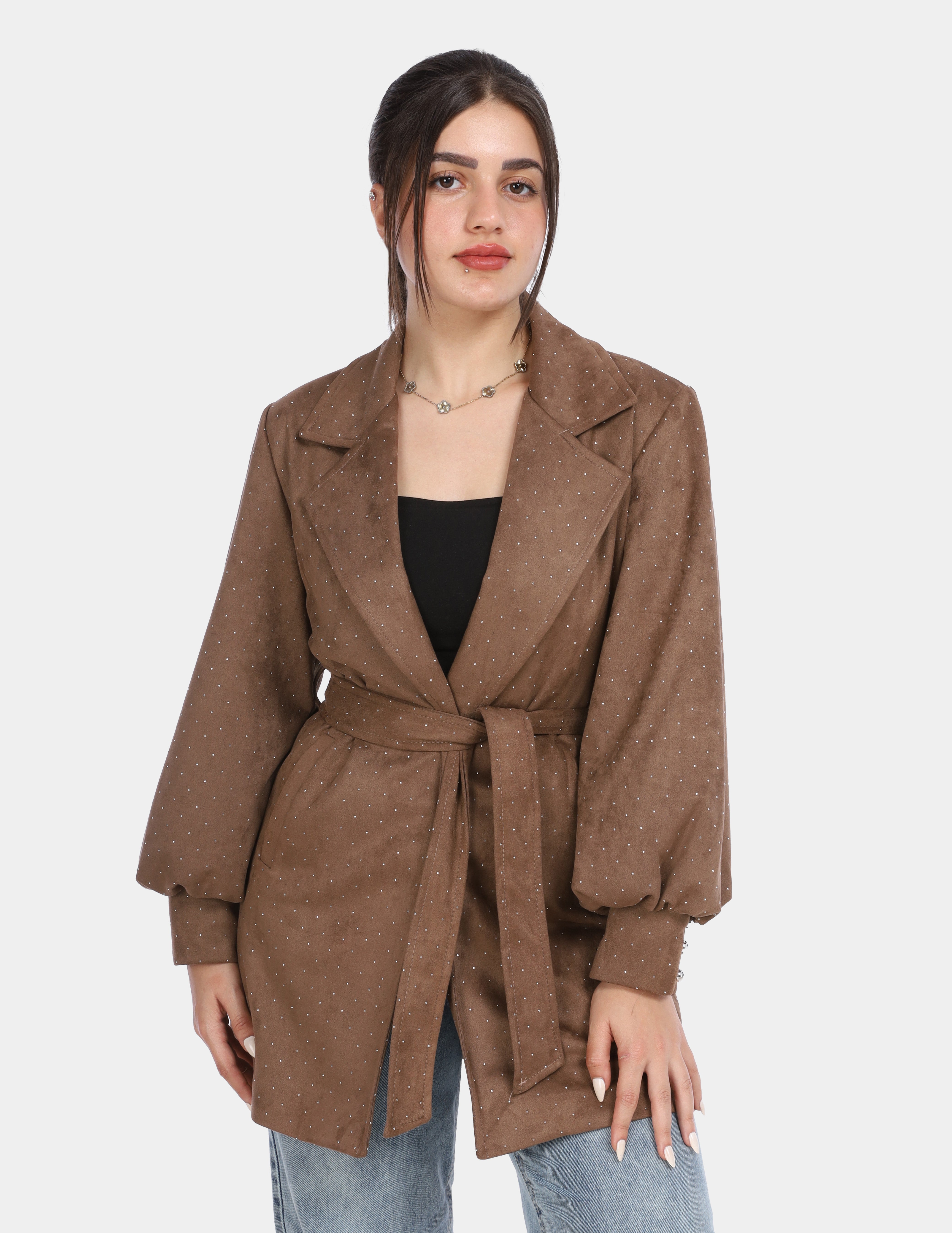 Structured Coat with Belt w16962011