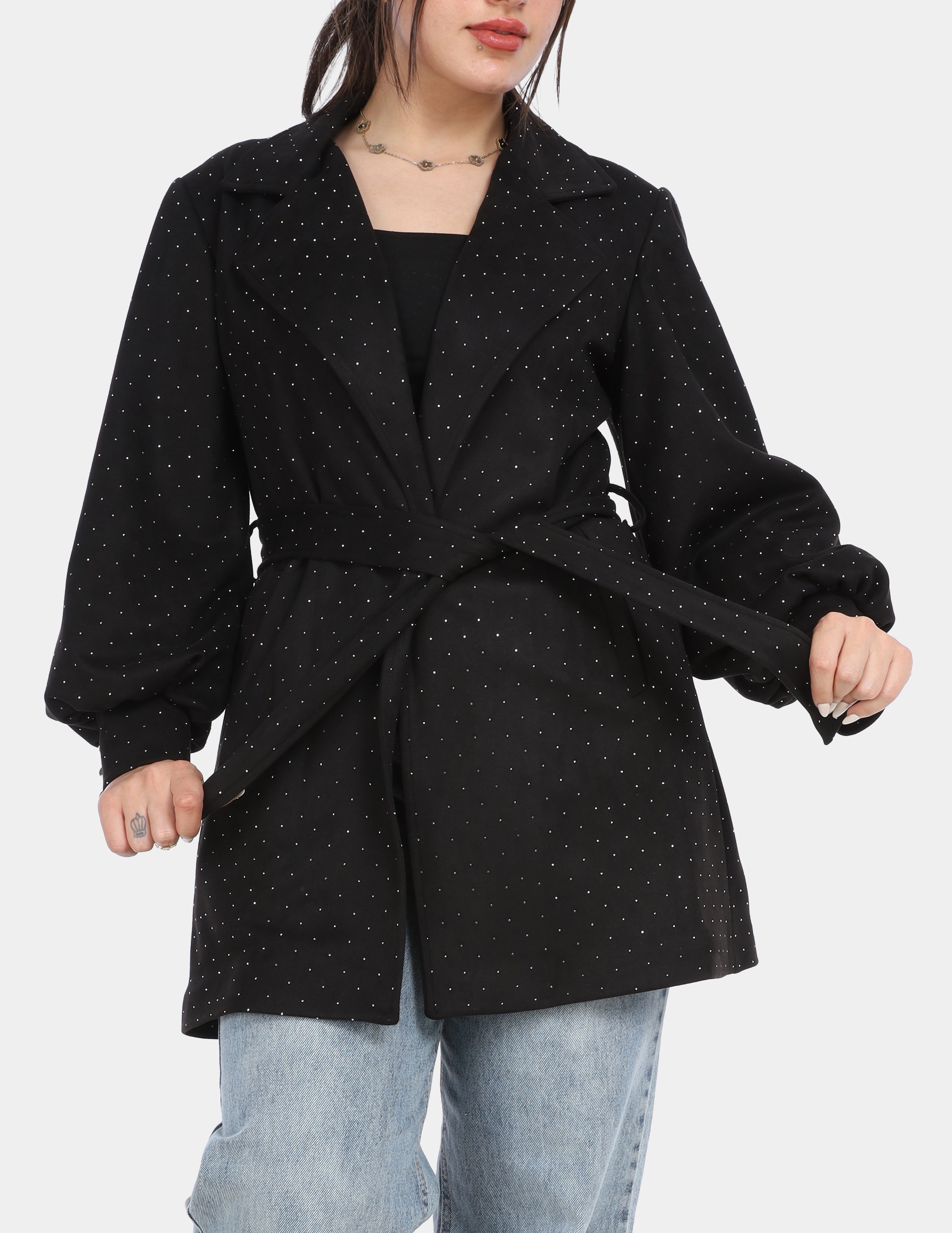 Structured Coat with Belt w16962011