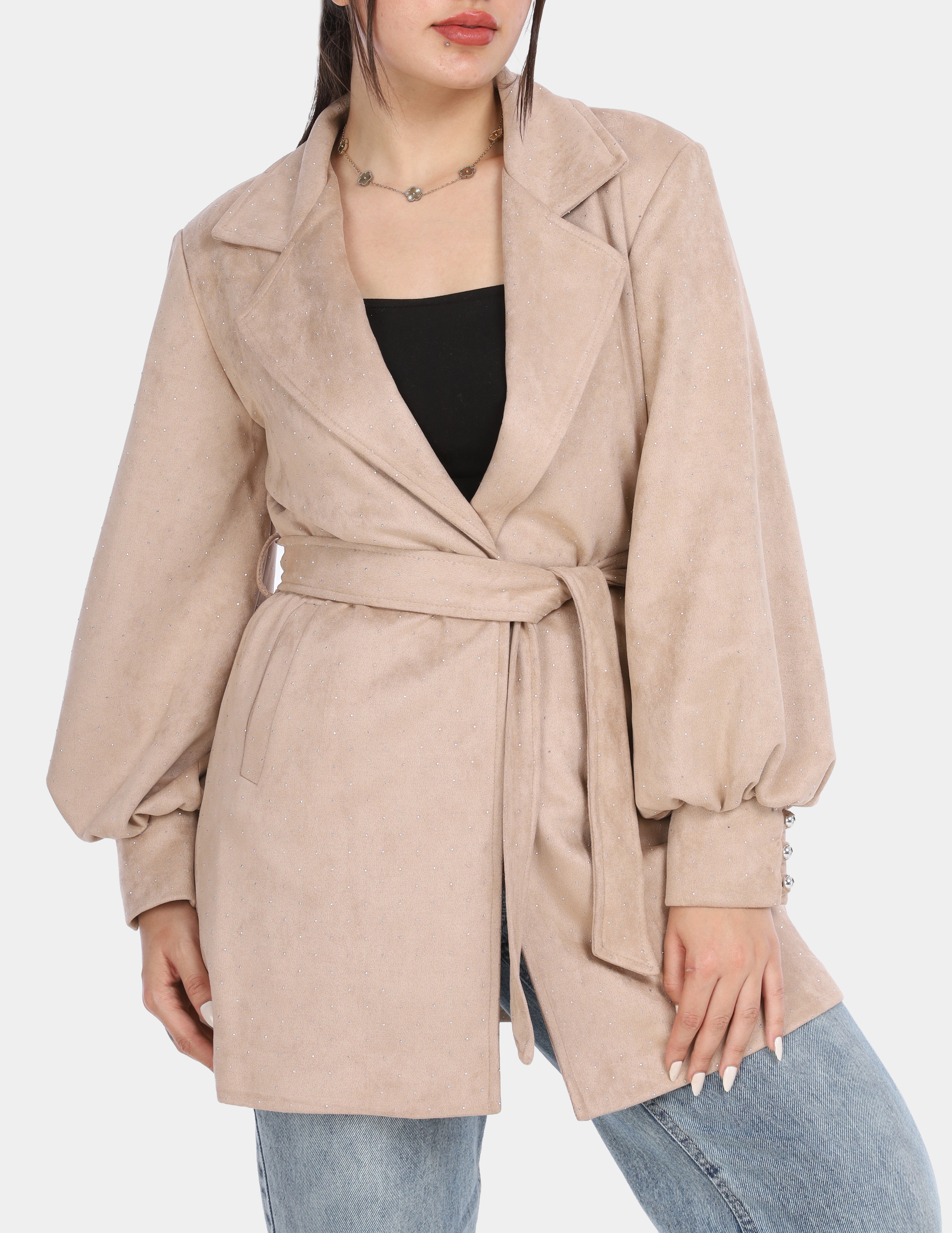 Structured Coat with Belt w16962011