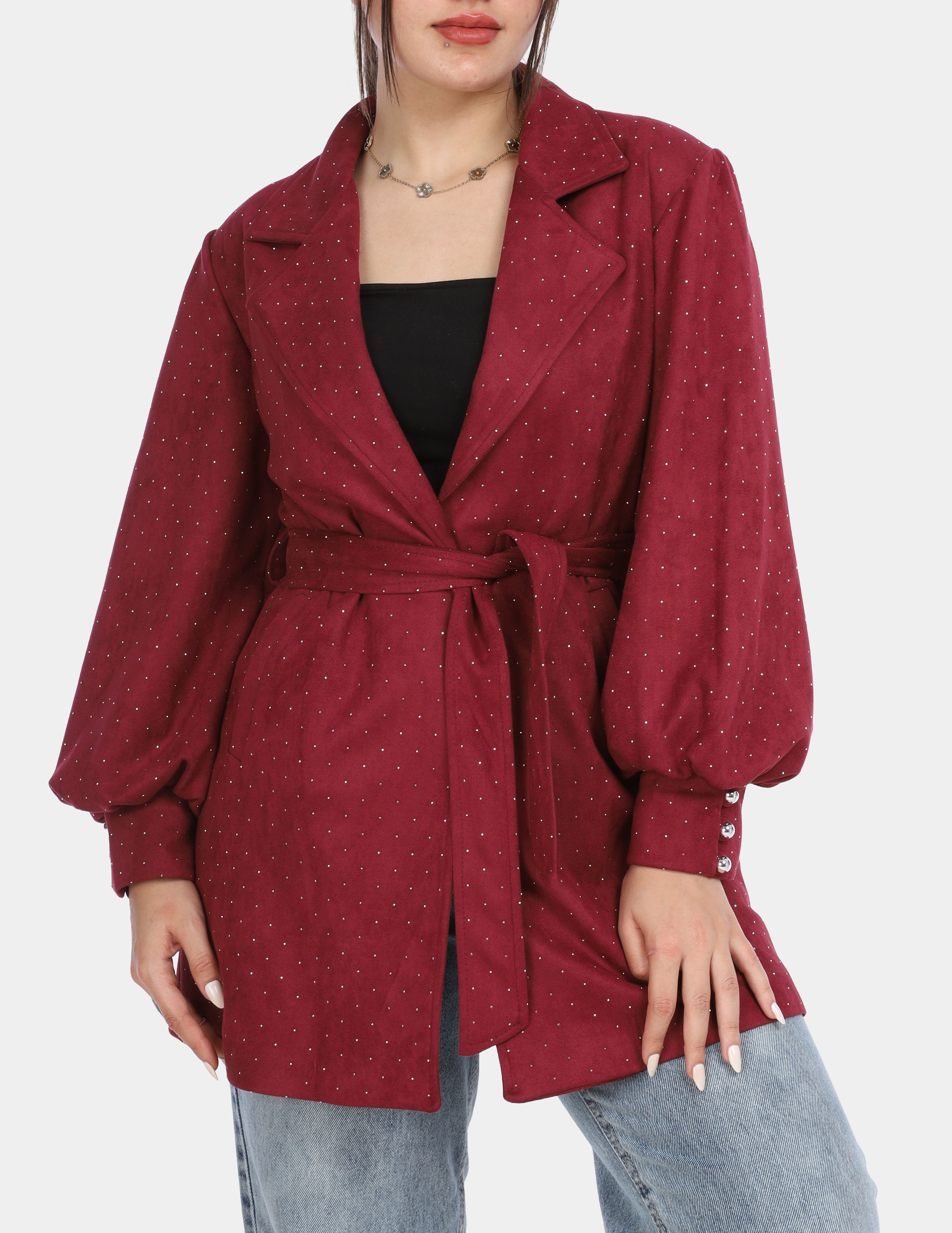 Structured Coat with Belt w16962011